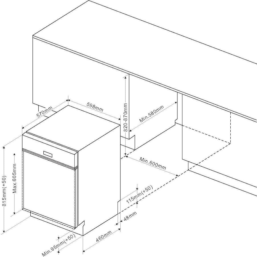 Amica teilintegrierbarer Geschirrspüler »EGSP 573 910 E«, EGSP 573 910-1 E, 13 Maßgedecke