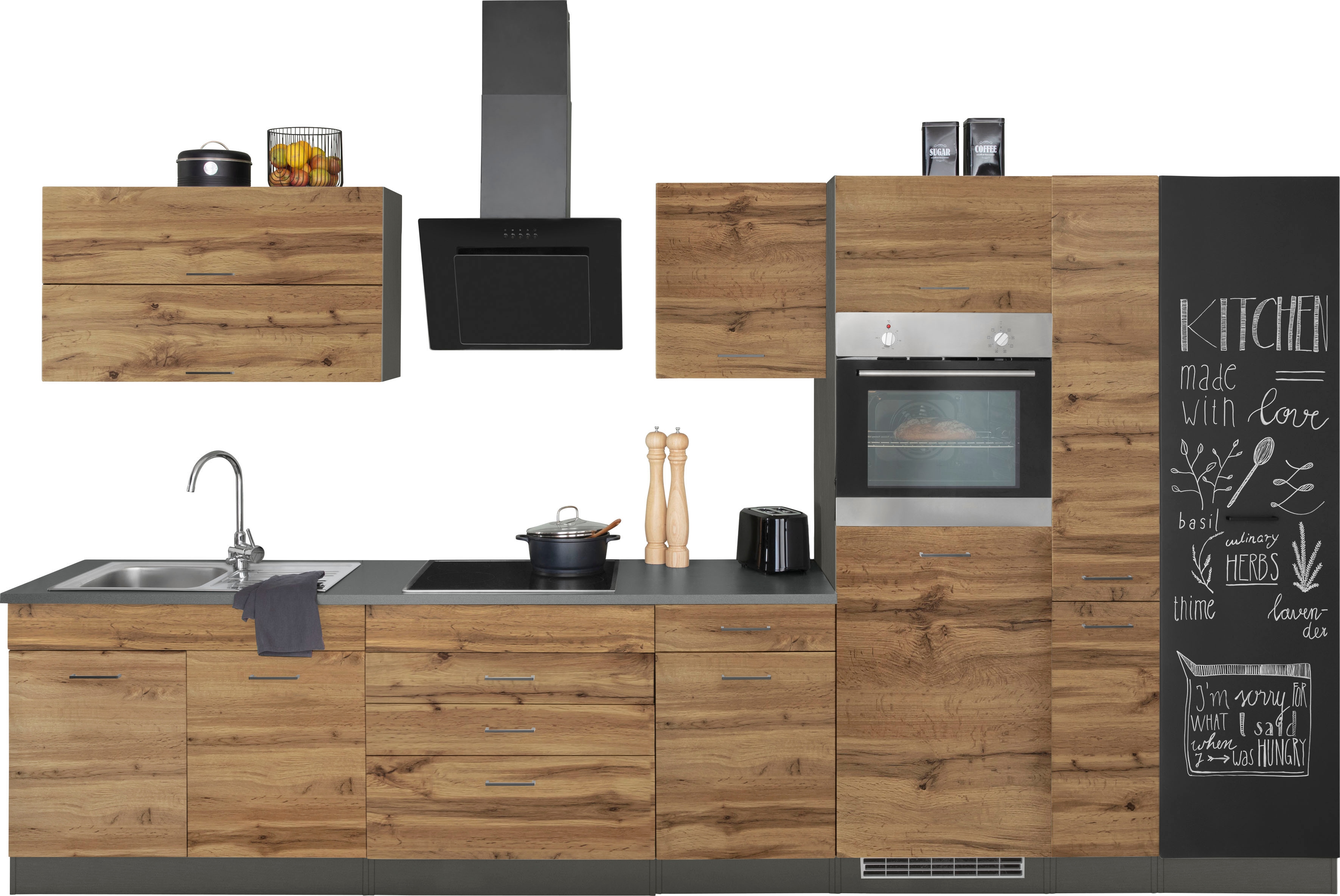 KOCHSTATION Küchenzeile "KS-Trier" mit E-Geräten, Breite 370 cm günstig online kaufen