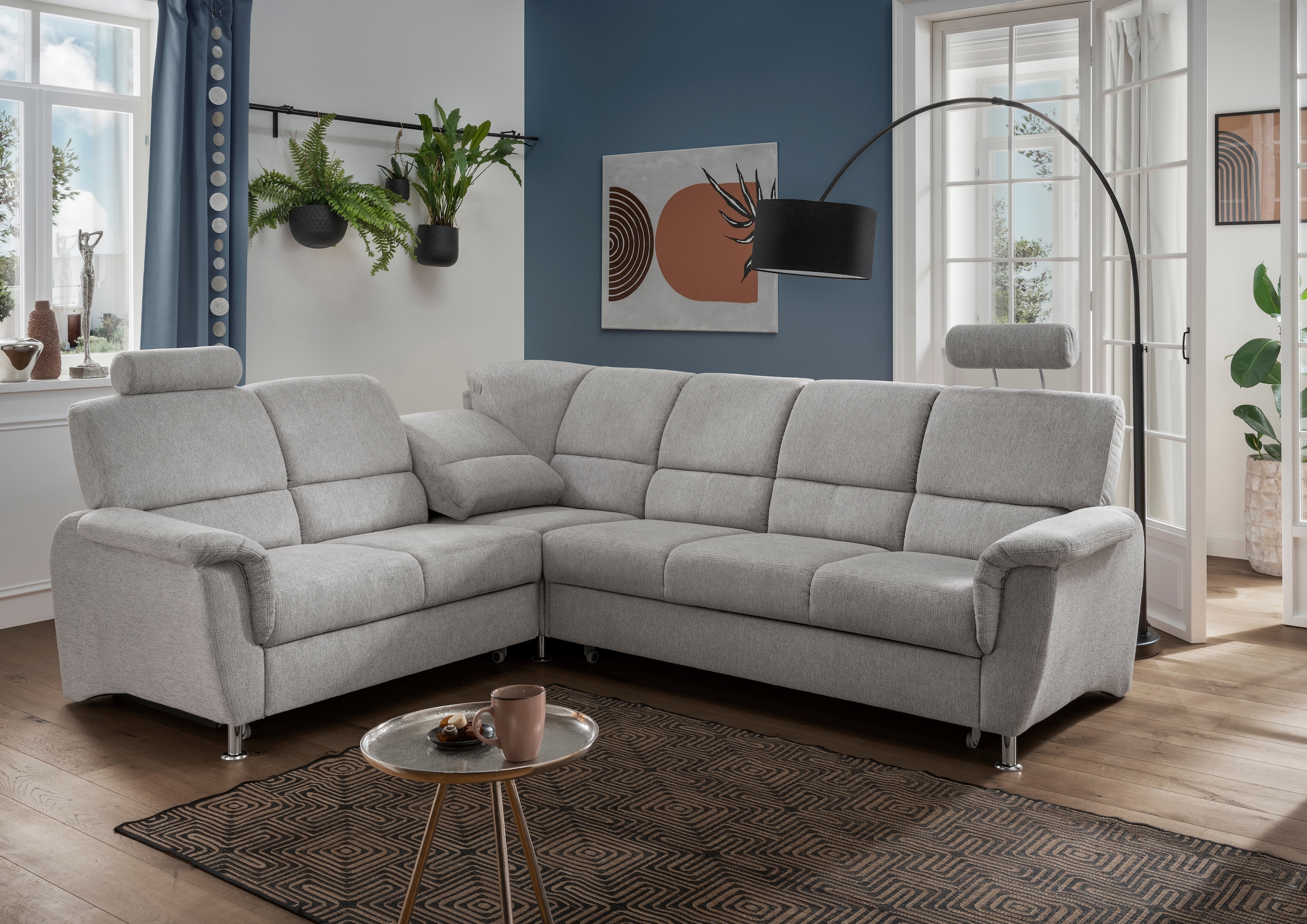Home affaire Ecksofa "Pisa L-Form, mit Schlaffunktion, Stauraum, 2x höhenve günstig online kaufen