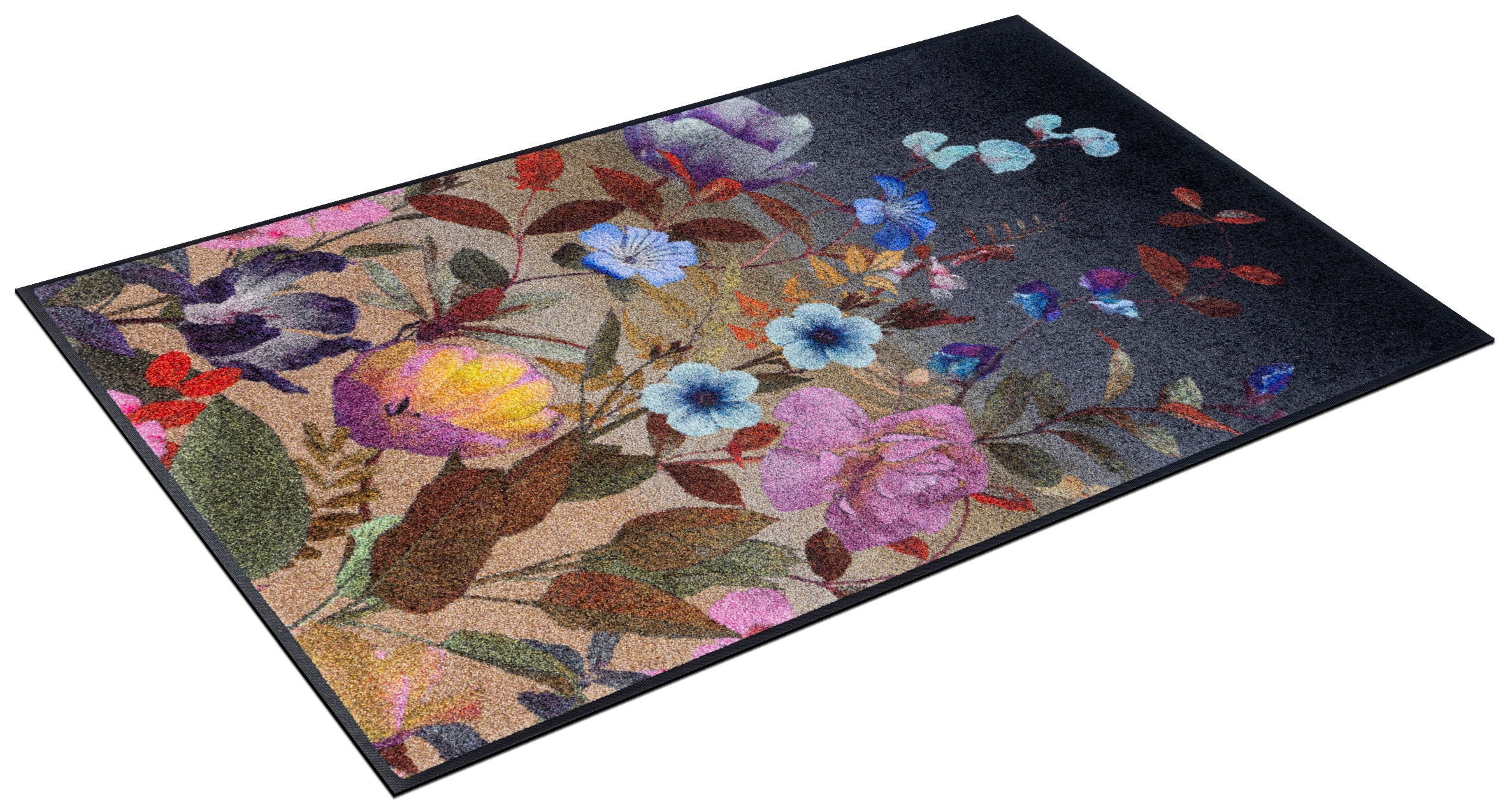 Teppich "Midnight Blooms", bunt, B:75cm H:7mm L:120cm, Polyamid, WASH+DRY BY KLEEN-TEX, Teppiche, Teppich 2