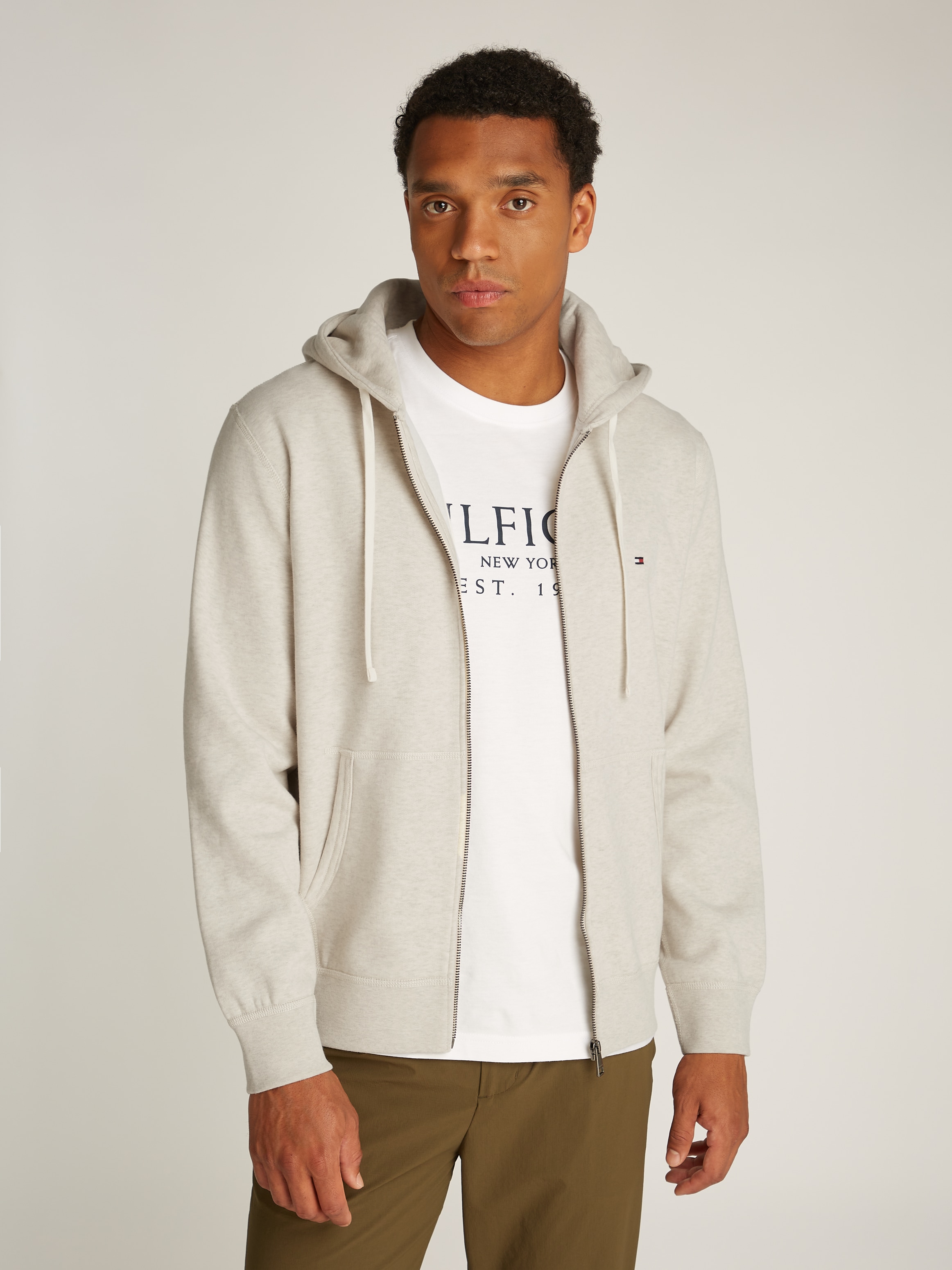 Tommy Hilfiger Kapuzensweatjacke "ESSENTIAL FLEECE ZIP THROUGH", kleine Log günstig online kaufen