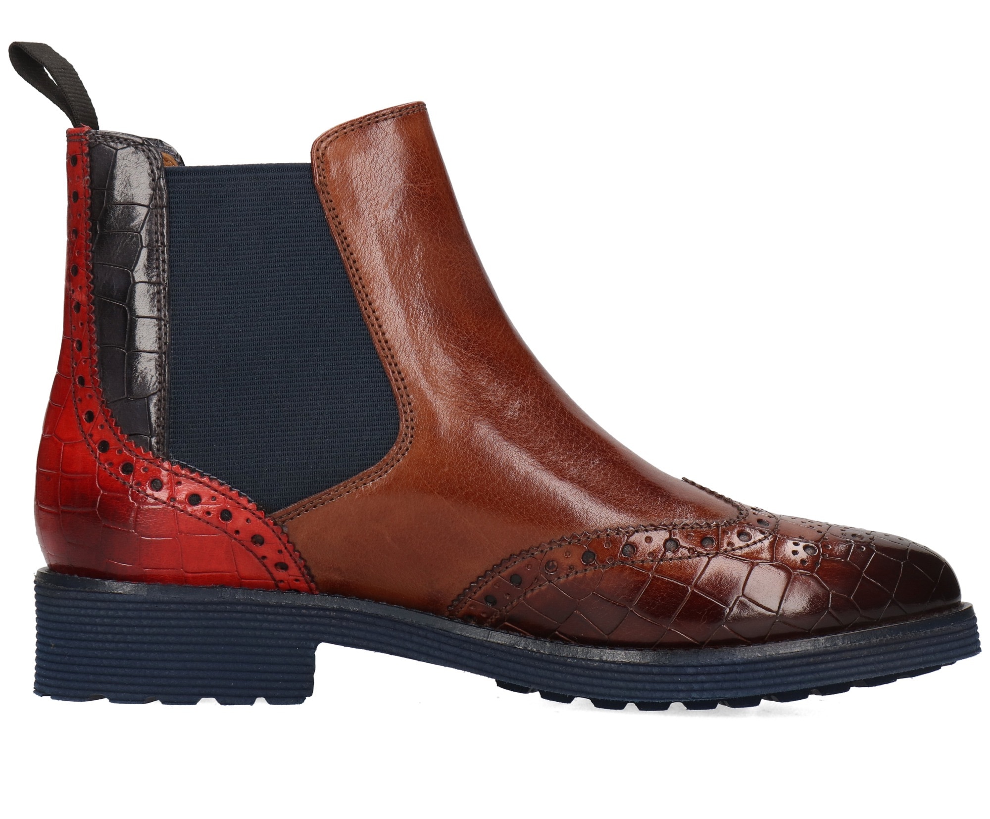 Melvin & Hamilton Chelseaboots »Selina 6 - vegetabil gegerbt«, Brogue, Anzugschuh, Stiefelette mit Lyralochung