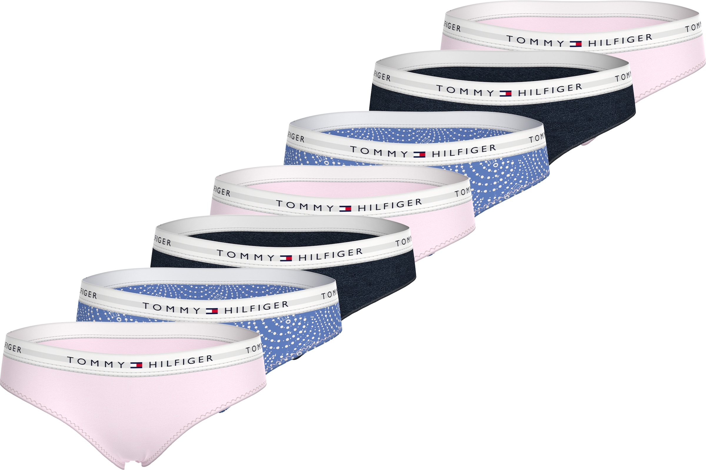 Tommy Hilfiger Underwear Bikinislip »7PK BIKINI PRINT«, (Packung, 7 St., 7er), mit Logobund