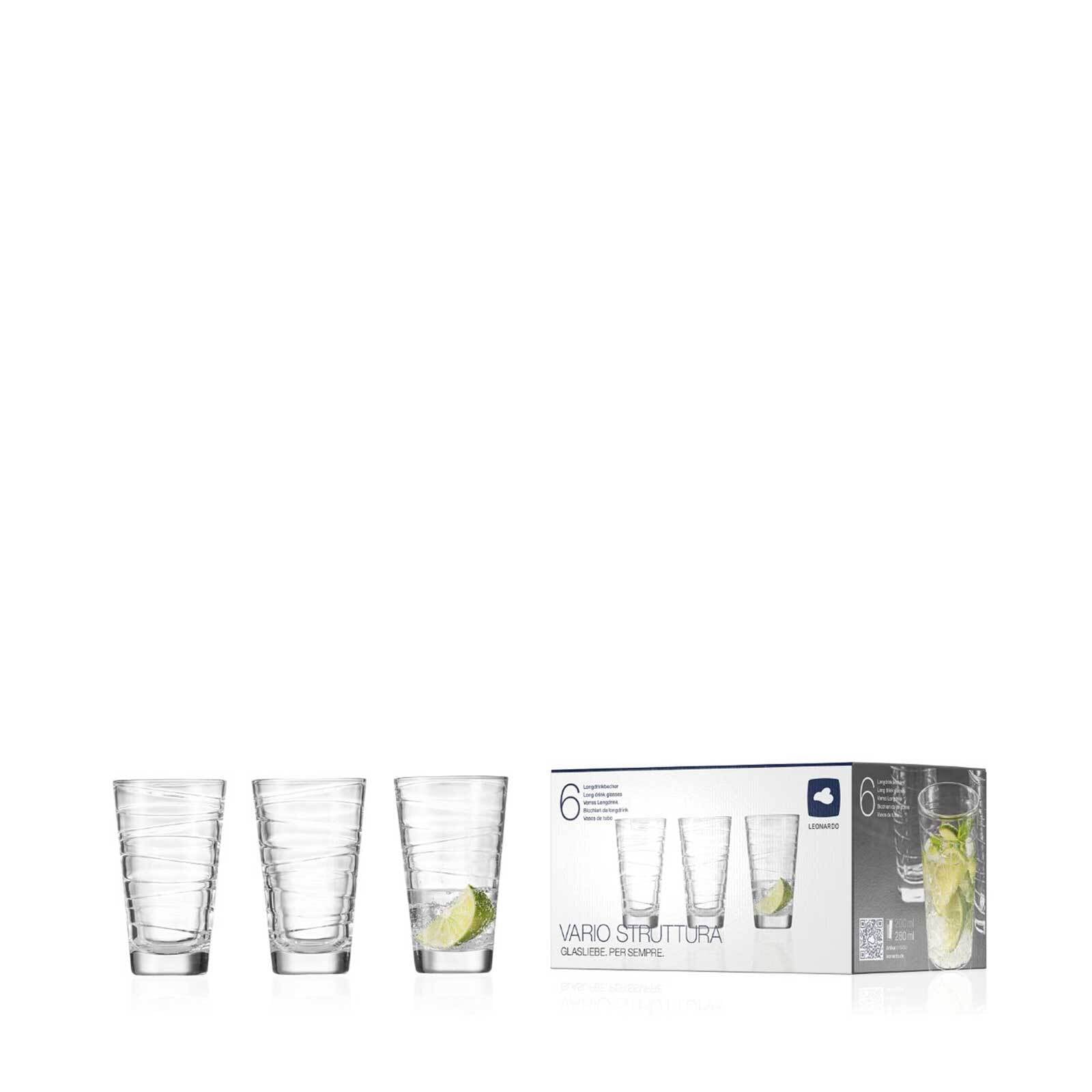 LEONARDO Glas »Trinkgläser Vario Struttura 280 ml 6er Set transparent«