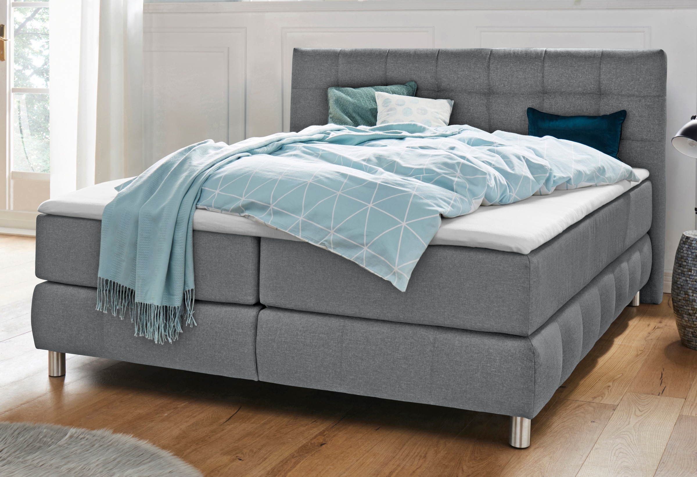 Home affaire Boxspringbett "Salo" incl. Topper, 6 Breiten, 2 Härtegrade, TF günstig online kaufen