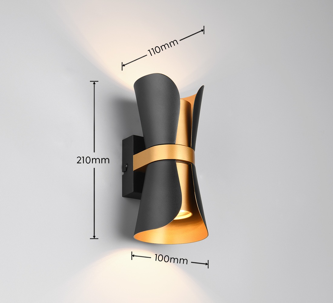 TRIO Leuchten Wandleuchte »COAT, up-and-down Wandlampe exkl 2x GU10 max 10W, zweifarbig« GU10 1 Stk. warmweiß - kaltweiß moderne Design Wandleuchte für wechselbare Leuchtmittel, 21cm hoch