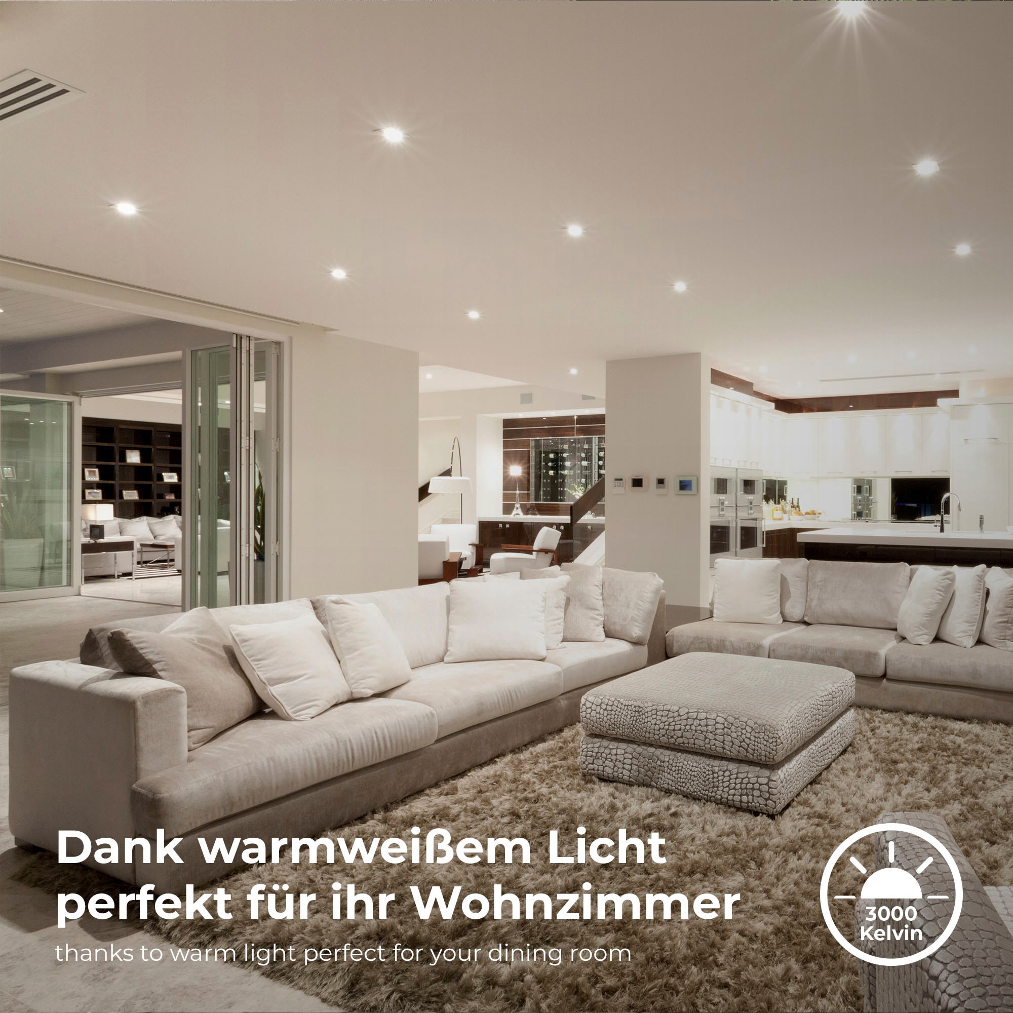 B.K.Licht LED Einbauleuchte »BK_EL1573 LED Einbauleuchten IP65 5er-Set Kunststoff Weiß«,  4,9W 480lm 3.000K