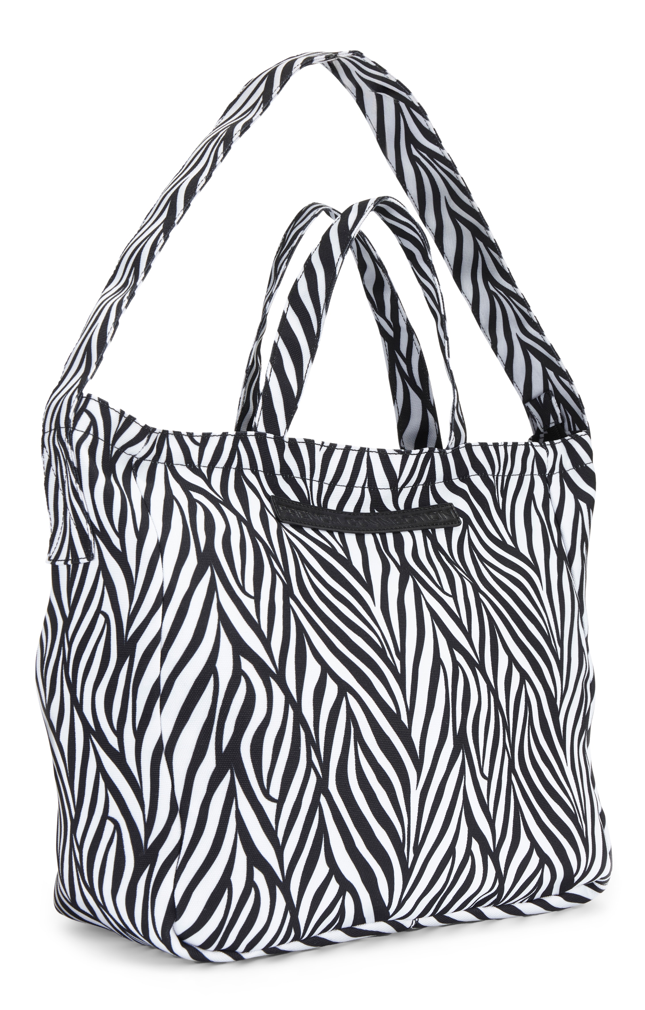 French Connection Shopper "Sommertasche, Badetasche, Schultertasche, Einkaufstasche, Tragetasche" Strandtasche, Handtasche im Animal-Look mit zwei Henkellängen VEGAN