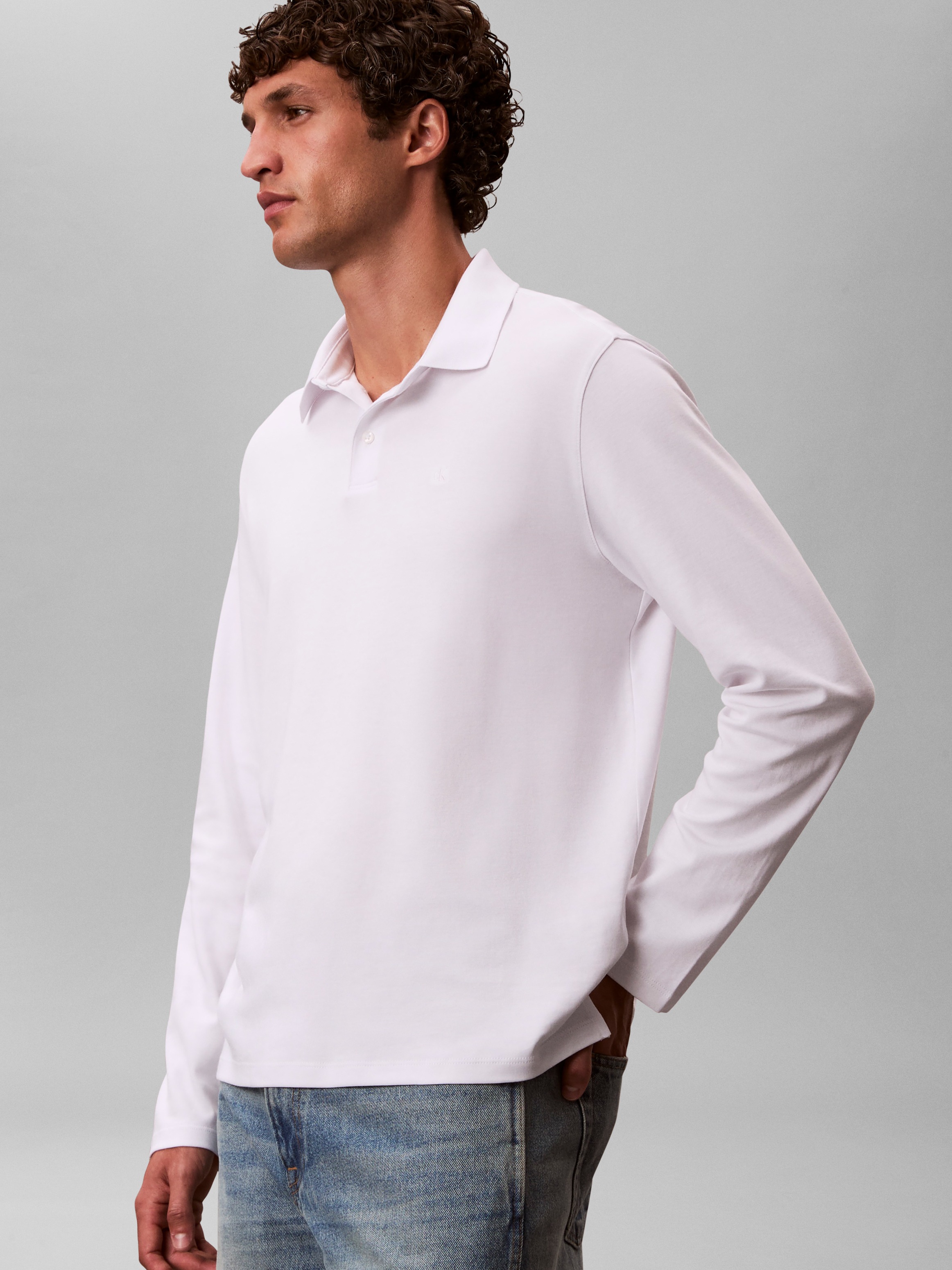 Thumbnail - Calvin Klein Langarm-Poloshirt "LS SUPIMA COTTON SOLID POLO" regular fit mit Rundhalsausschnitt