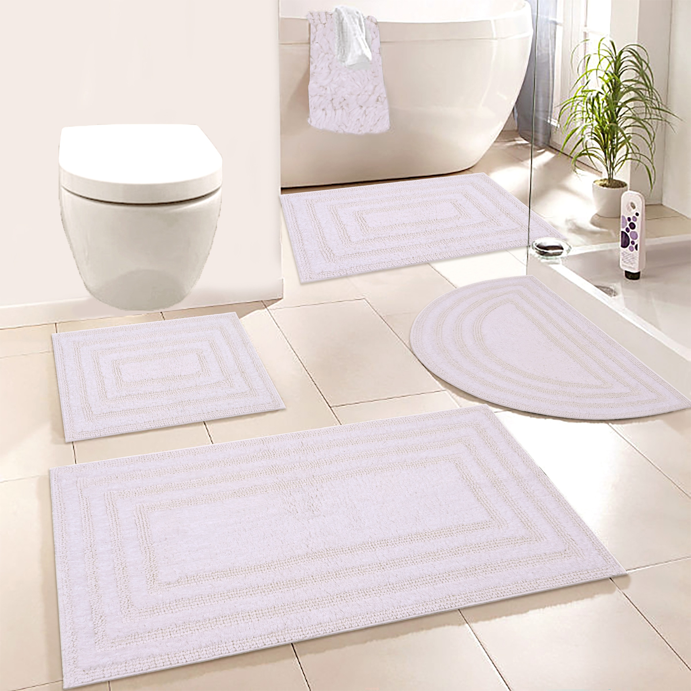 my home Badematte "Inga, Rahmen, Badvorleger, Badezimmer Teppich" Höhe 18 m günstig online kaufen