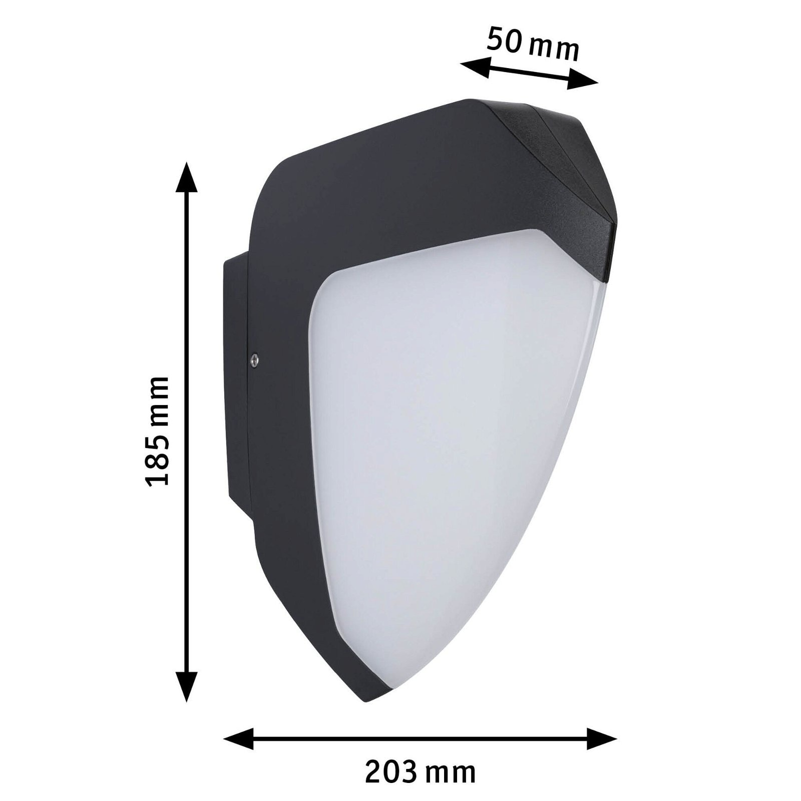 Paulmann LED Außen-Wandleuchte »Ikosea IP44 50x203mm 4,4W 350lm 230V Anthrazit Kunststoff«, 1 flammig, Smart Home Zigbee 3.0 insektenfreundlich Tunable Warmwhite