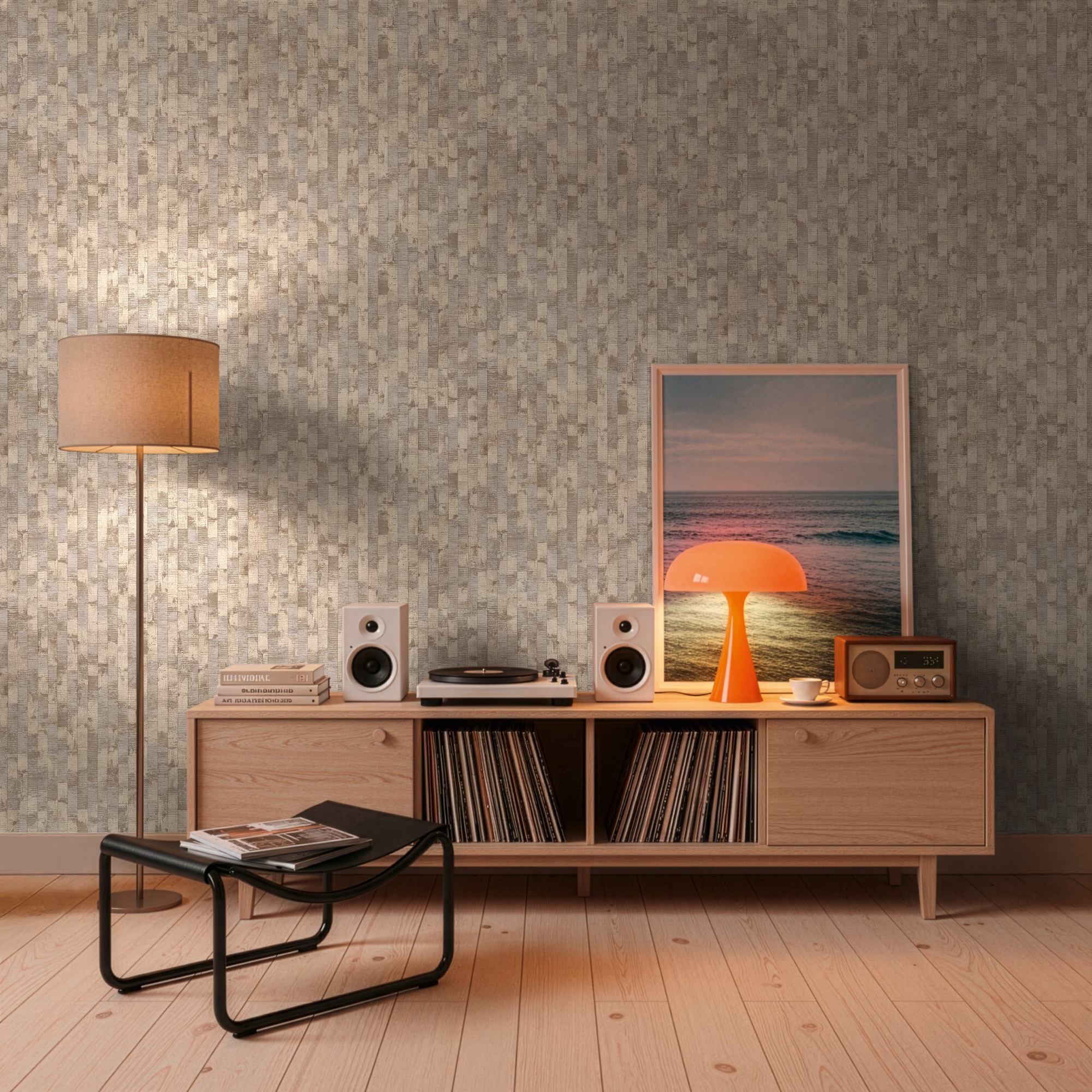 living walls Vliestapete "Vibes & Styles Daniel – Urban Lines Vliestapete" Holz leicht strukturiert Moderne Holzoptik mit feiner Struktur und dezentem Glanzeffekt