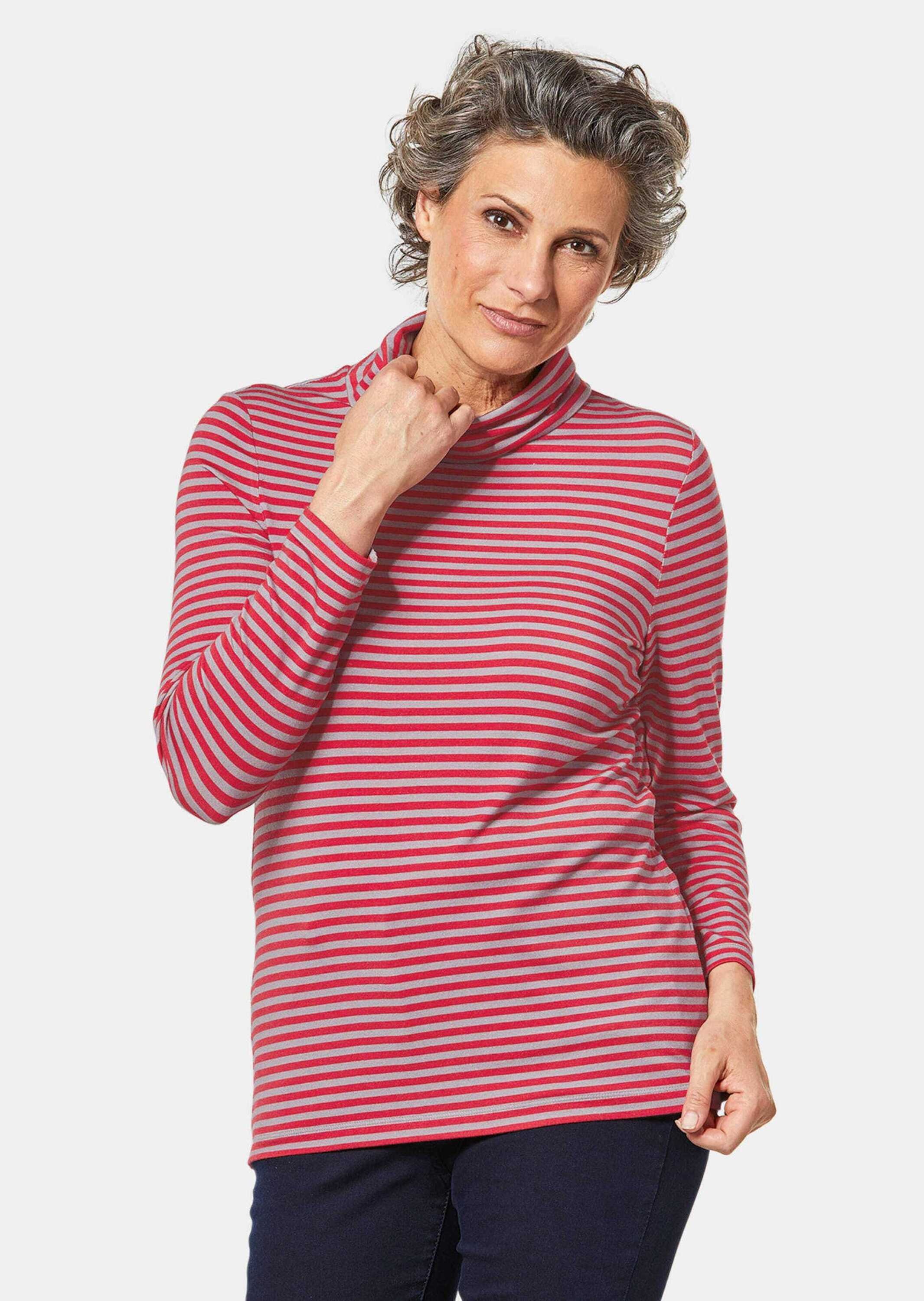 GOLDNER Longpullover "Kurzgröße Kurzgröße - Hautsympathisches Ringelshirt m günstig online kaufen