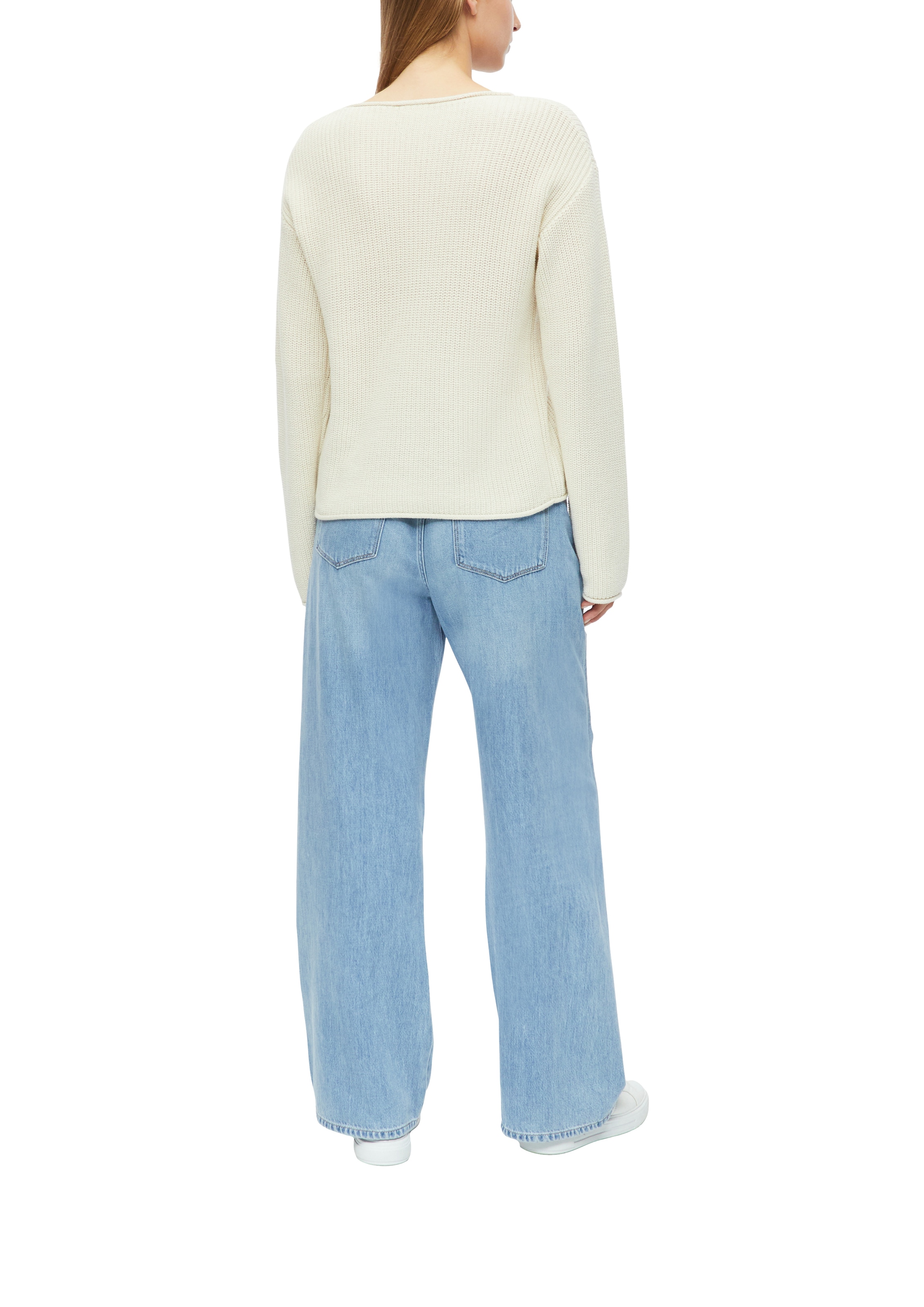 s.Oliver Strickpullover mit Rundhals und Rollkanten