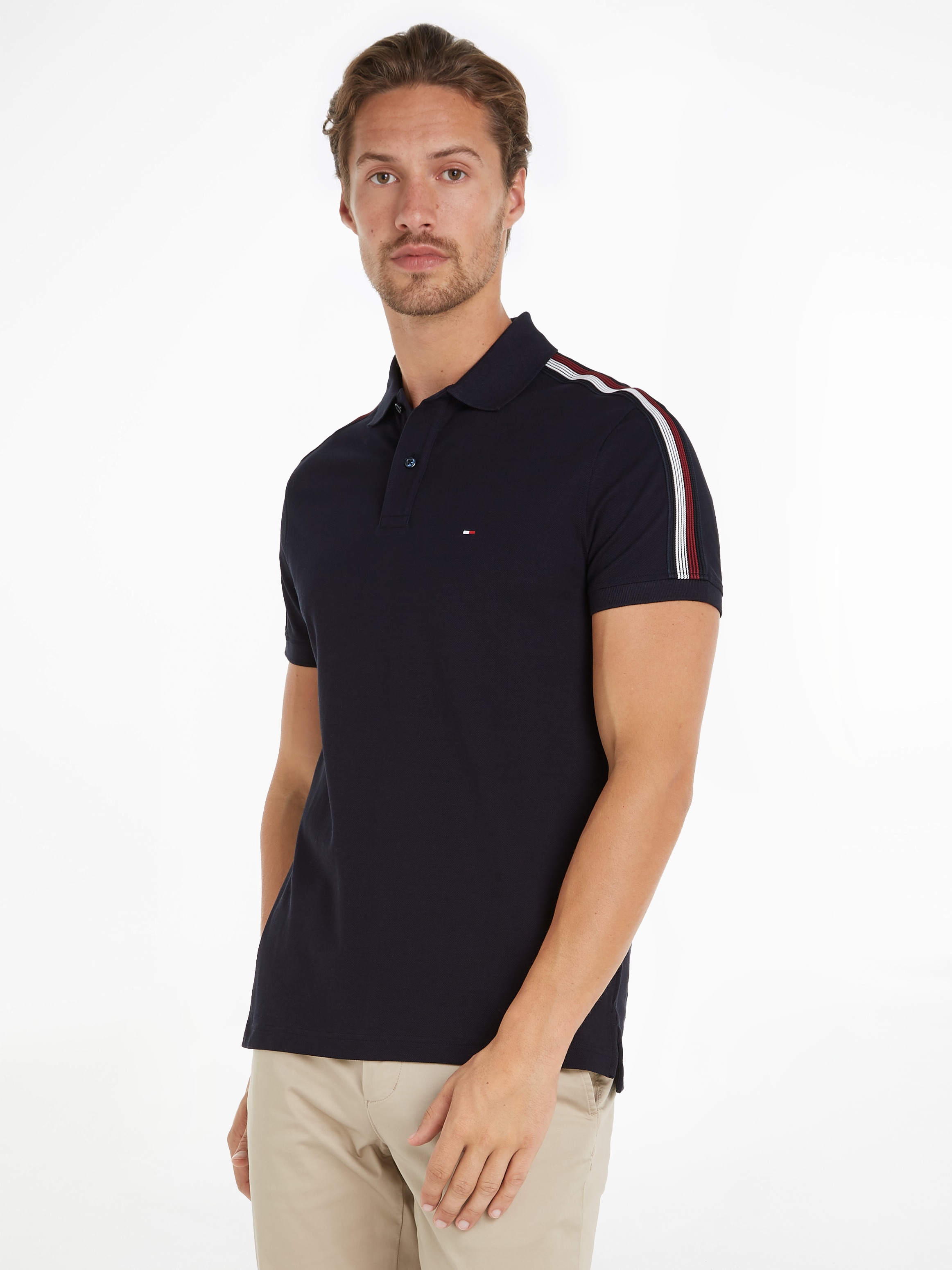 Poloshirt »SHADOW GS REG POLO«, Streifen in Tommy Farbe auf der Schulter