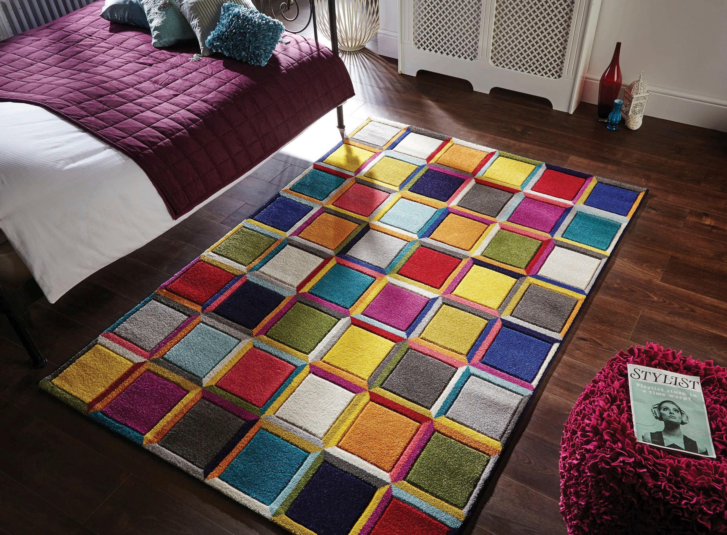 Teppich FLAIR RUGS "WALTZ", bunt, B:120cm H:10mm L:170cm, Kunstfaser, Teppiche, Teppich, Handgeschnitzt