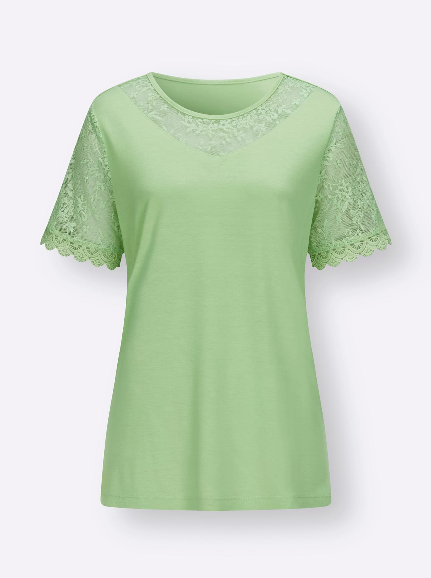 Thumbnail - Classic Basics Spitzenshirt "Rundhals-Shirt" 1 Stk. tlg.