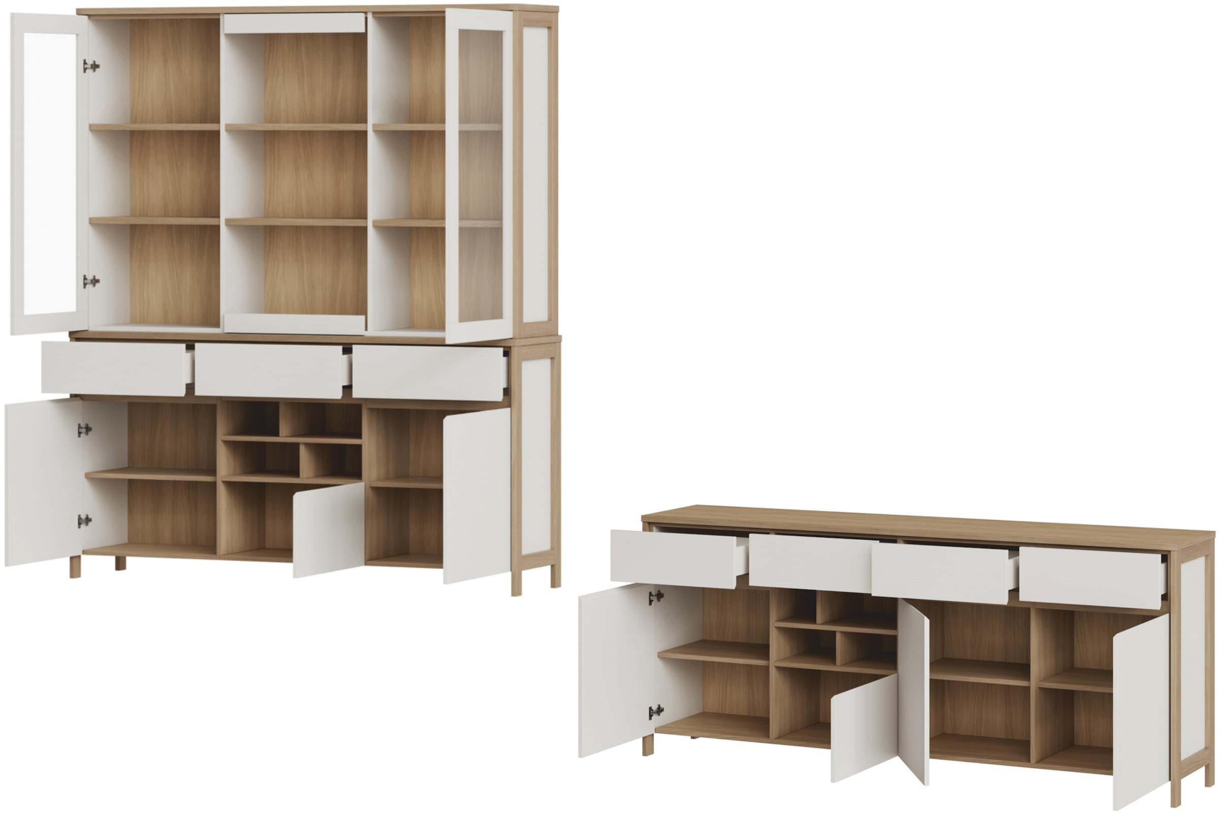 Home affaire Wohnwand "Stranda, moderne Anbauwand, Komplettset im Scandi-St günstig online kaufen