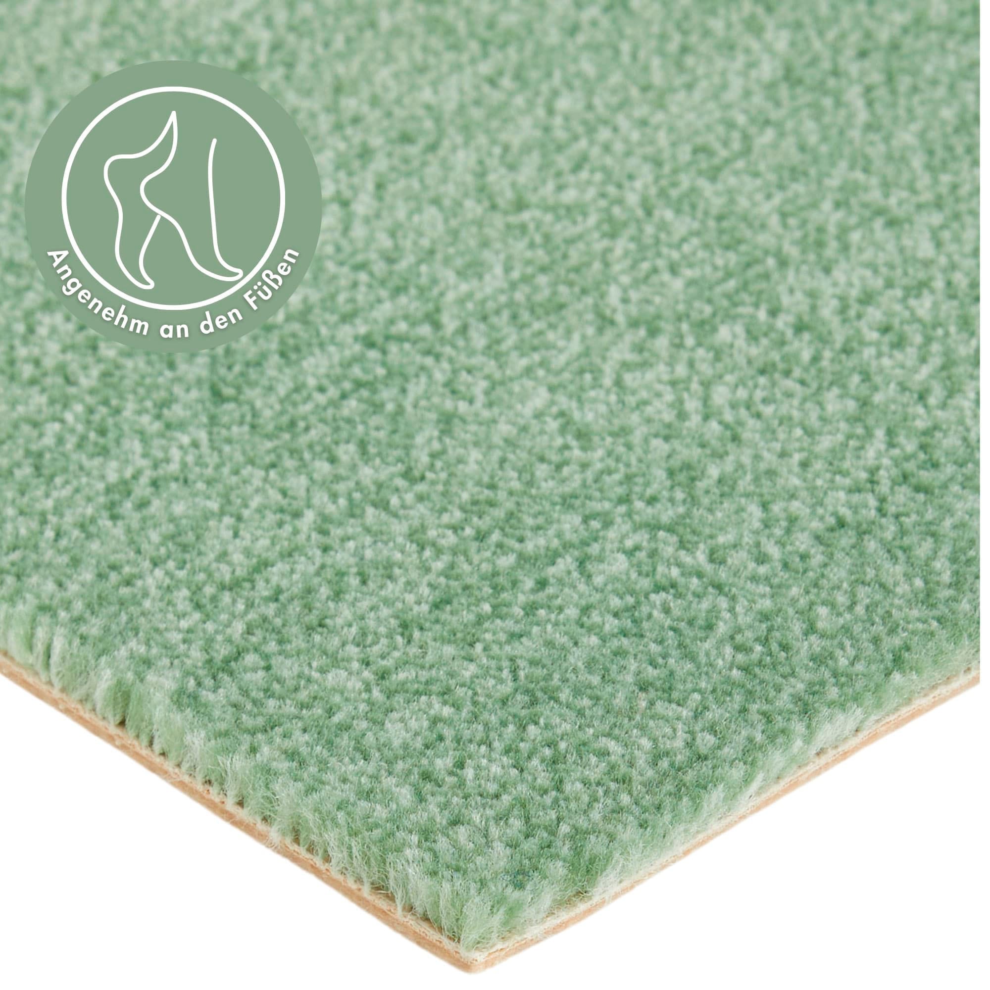 ANDIAMO Teppichboden "Catania, Velours, Made in Belgium", B : 400cm 1 Stk., 7,5mm, L: 400cm, grün, Schlafzimmer, Teppiche, meliert, Breite 400 cm