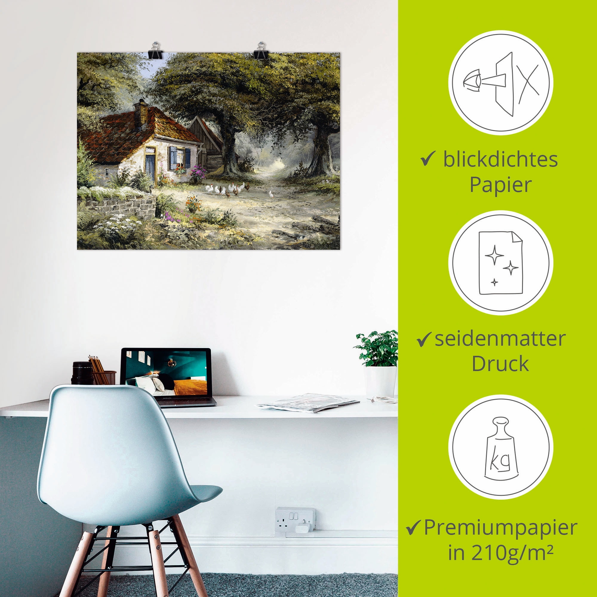 Artland Wandbild »Märchenhaftes Ferienhaus«, Garten, (1 St.), als Leinwandbild, Poster in verschied. Größen