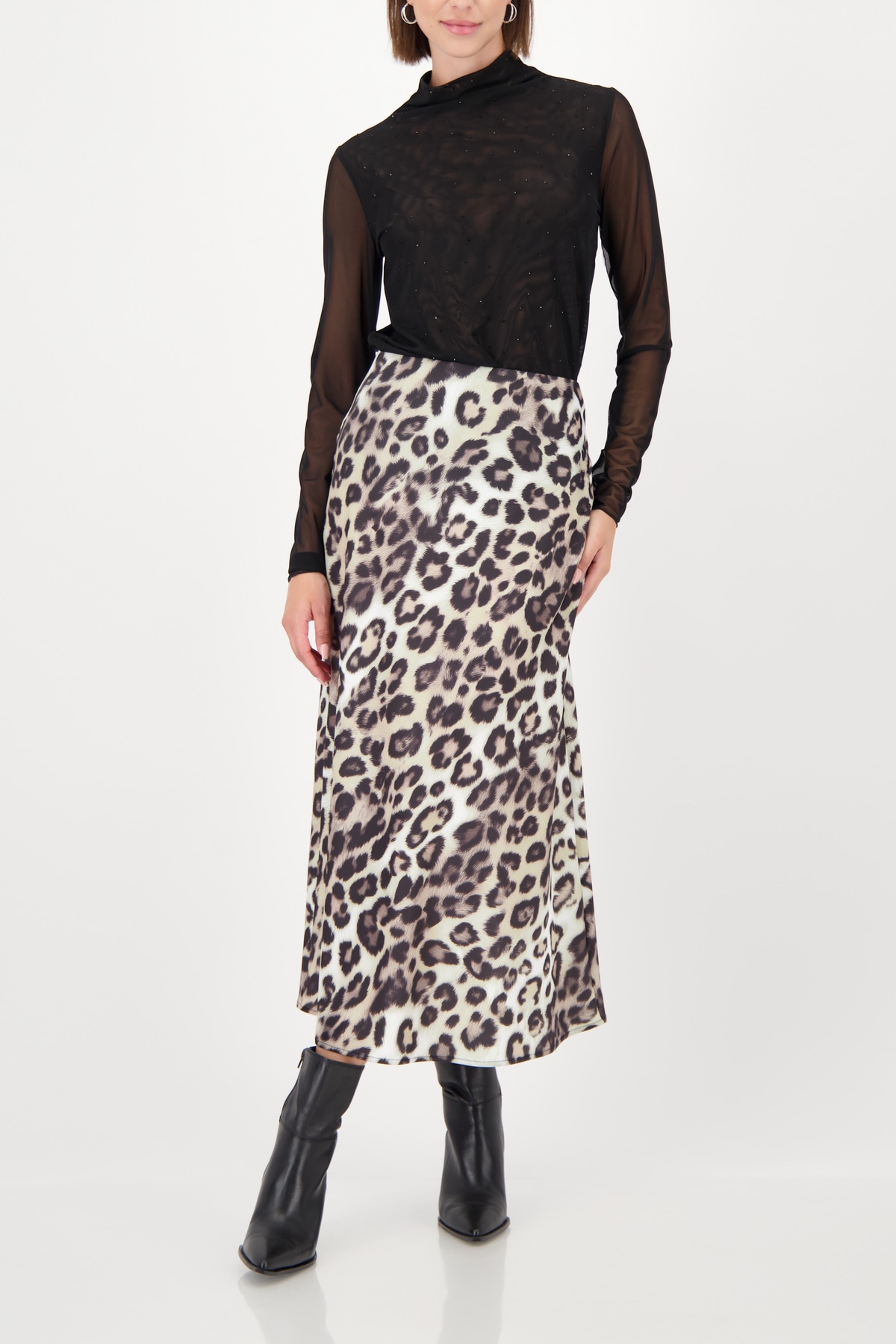 Monari Satinrock »Rock Leo Allover Satin« Regular fit mit Leopardenmuster