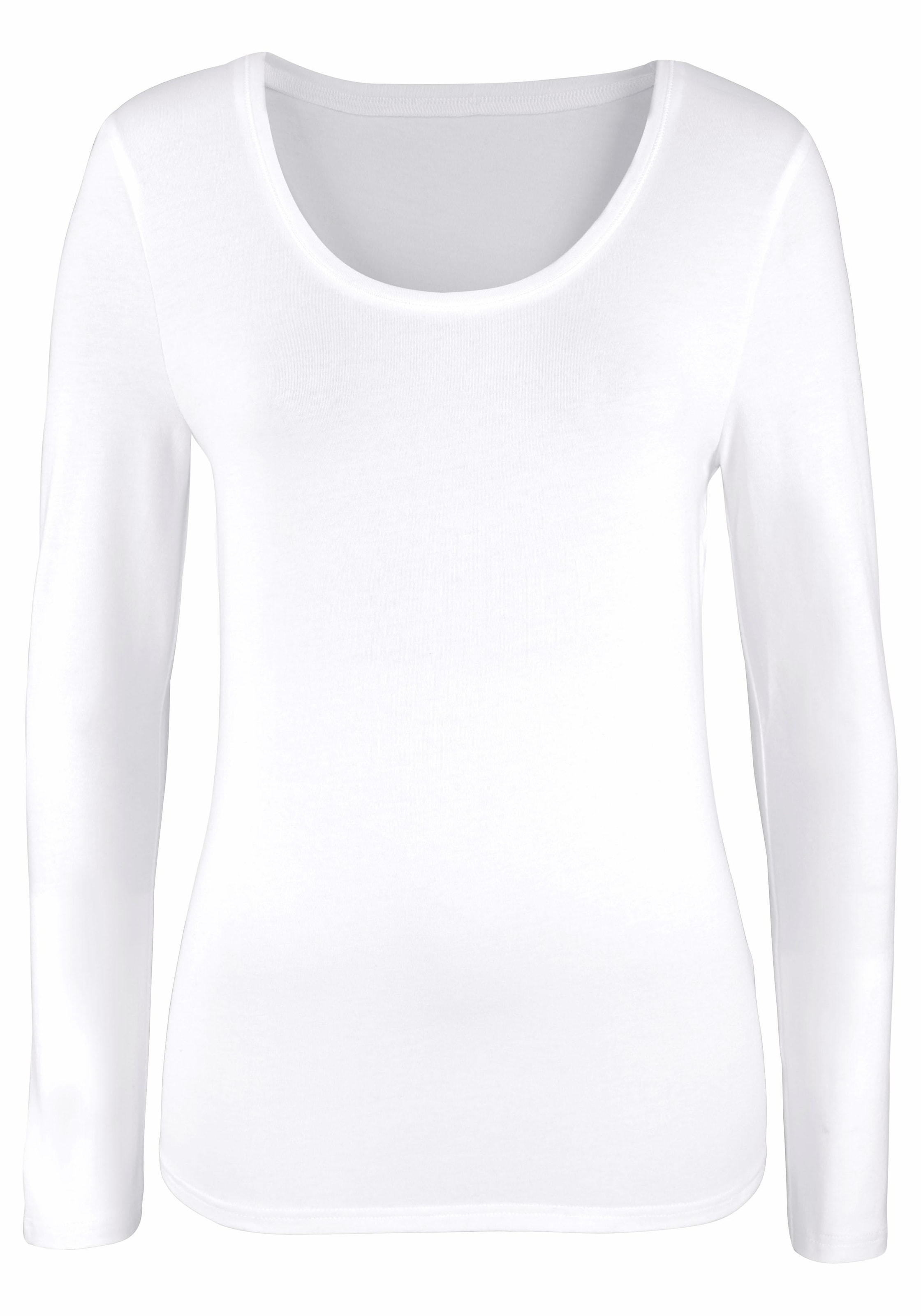 Vivance Langarmshirt »aus elastischer Baumwoll-Qualität«, (2er-Pack)