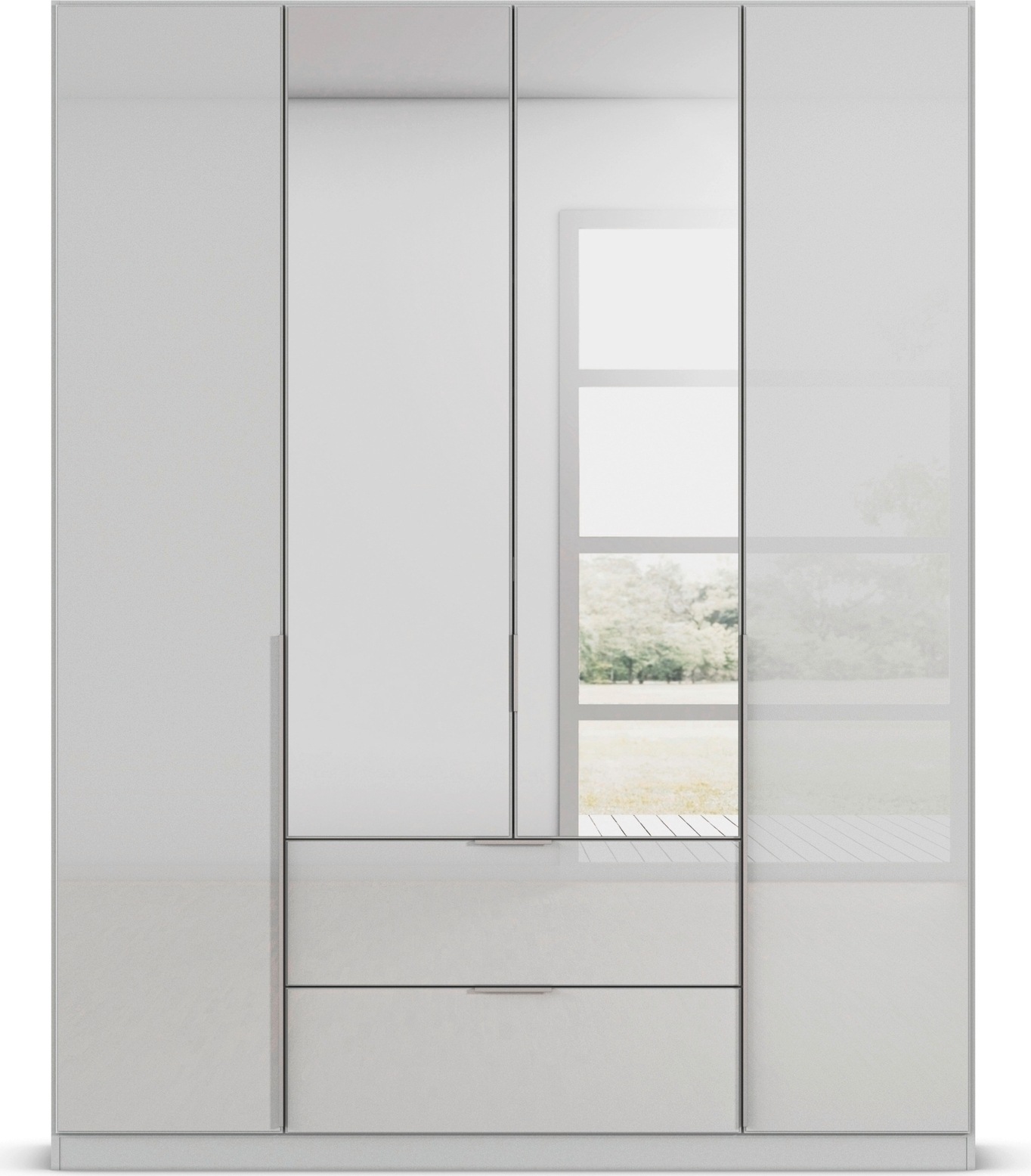 rauch Drehtürenschrank »Kleiderschrank Kleiderschränke Schrank Garderobe AGORDO mit Glasfront«, mit Außenschubkästen, in 6 Breiten und 2 Höhen MADE IN GERMANY