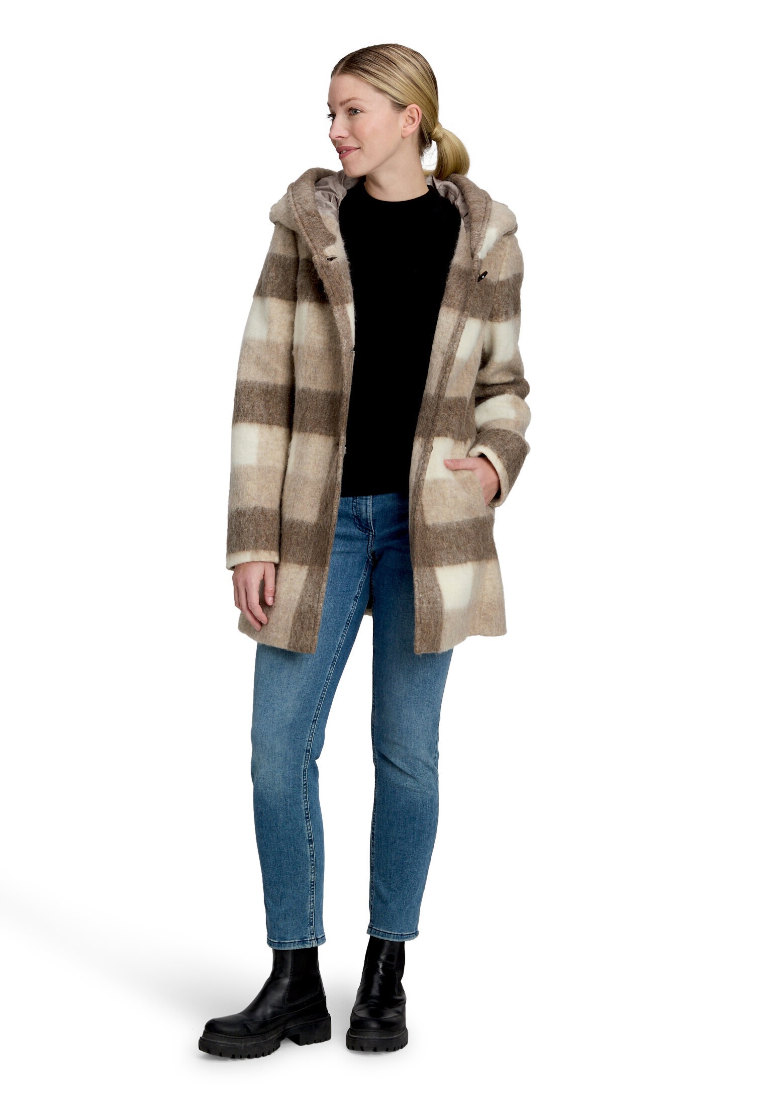 Amber & June Kurzjacke »Damen mit Kapuze« mit Kapuze