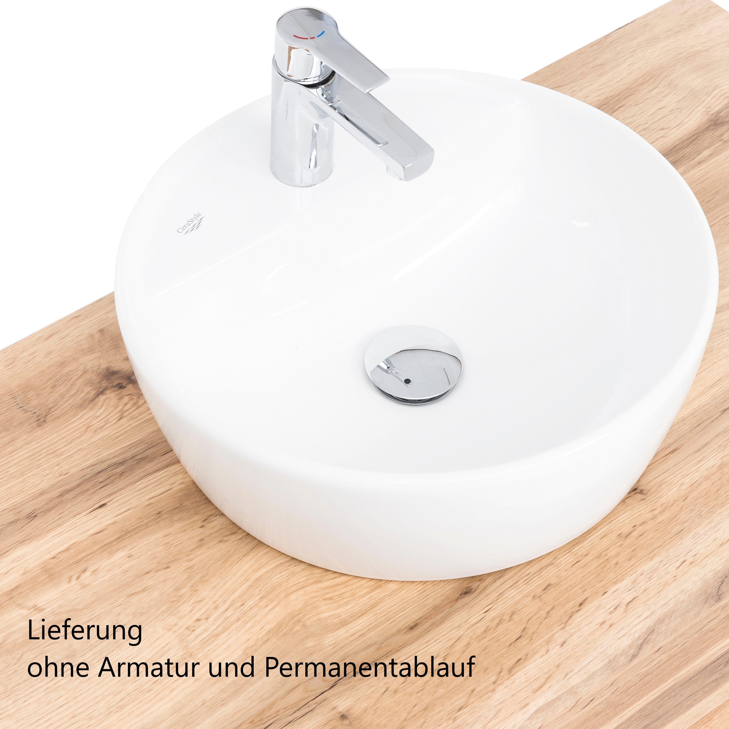welltime Waschbeckenschrank »Stubach«, Abdeckplatte mit Baumkante