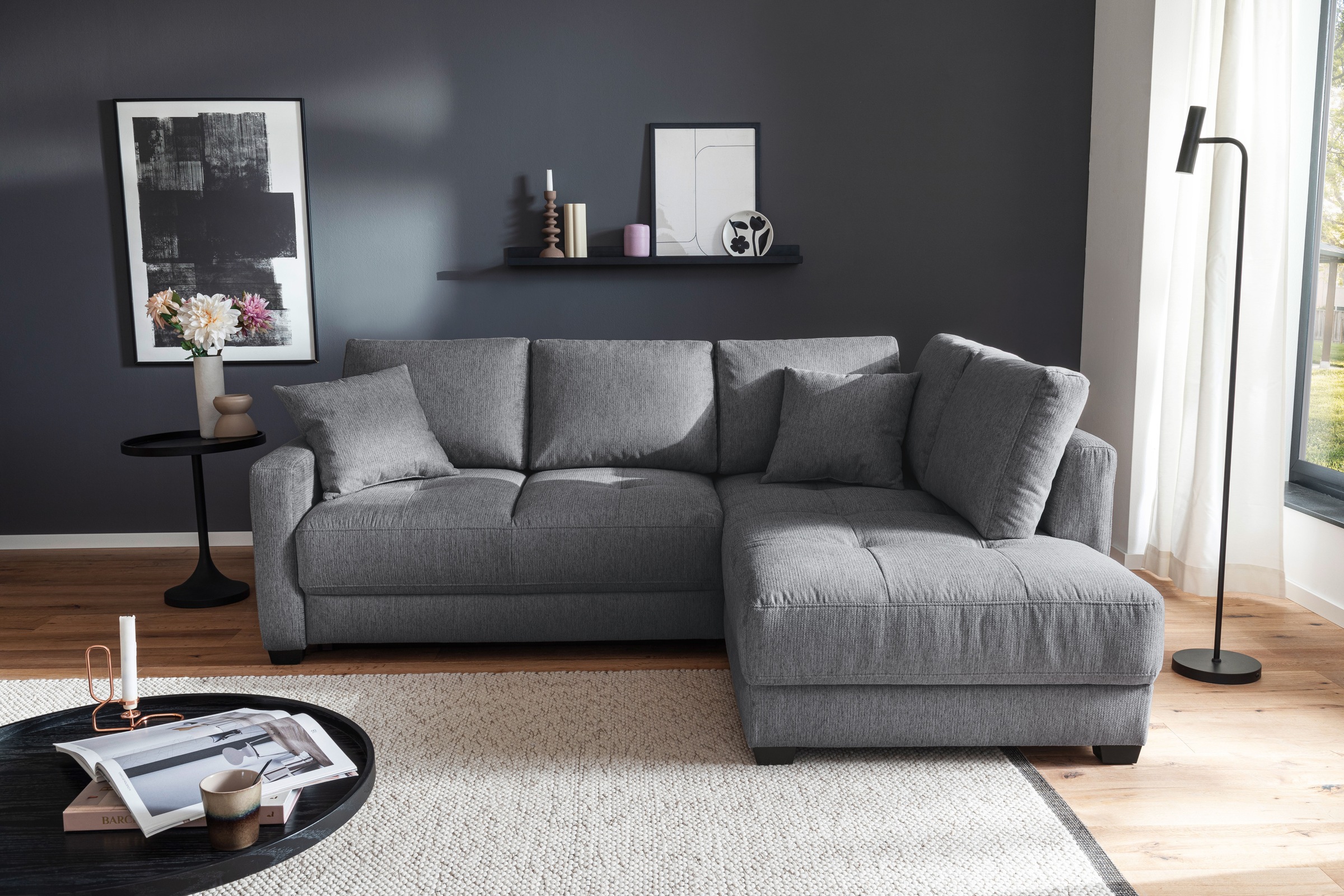 Mr. Couch Ecksofa "Pierre, L-Form mit BoxSpring" Mit Boxpring-Taschenfederk günstig online kaufen