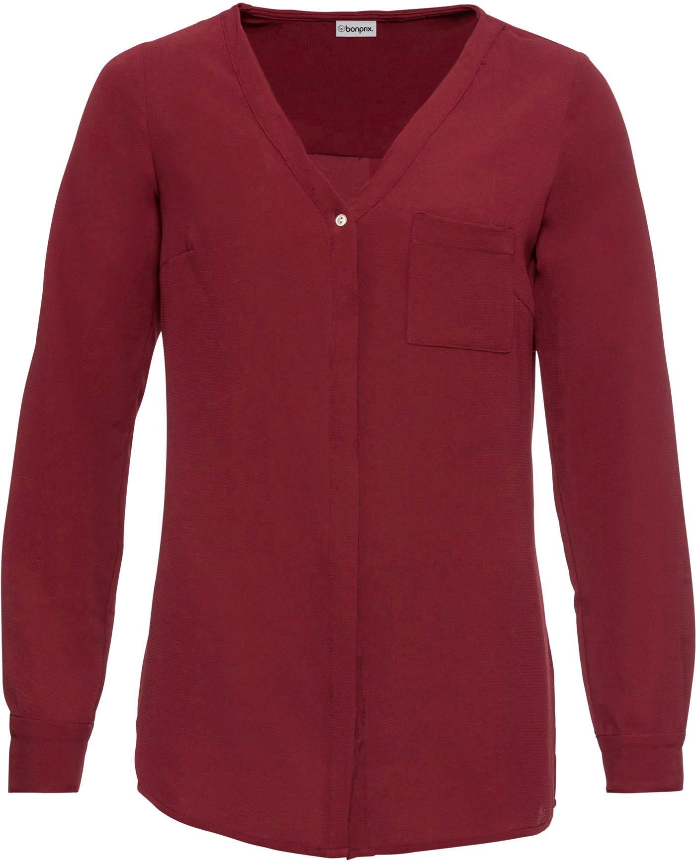 bonprix Longbluse »Longbluse« bequeme Passform, verdeckte Knopfleiste, unifarben, mit Brusttasche