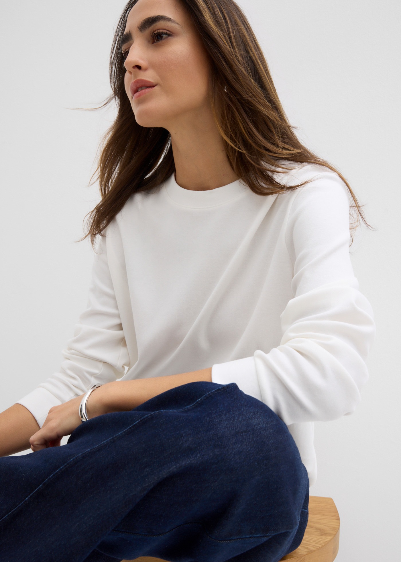 bonprix Langarmshirt Oversize-Passform, aus reiner Baumwolle, im Casual-Stil