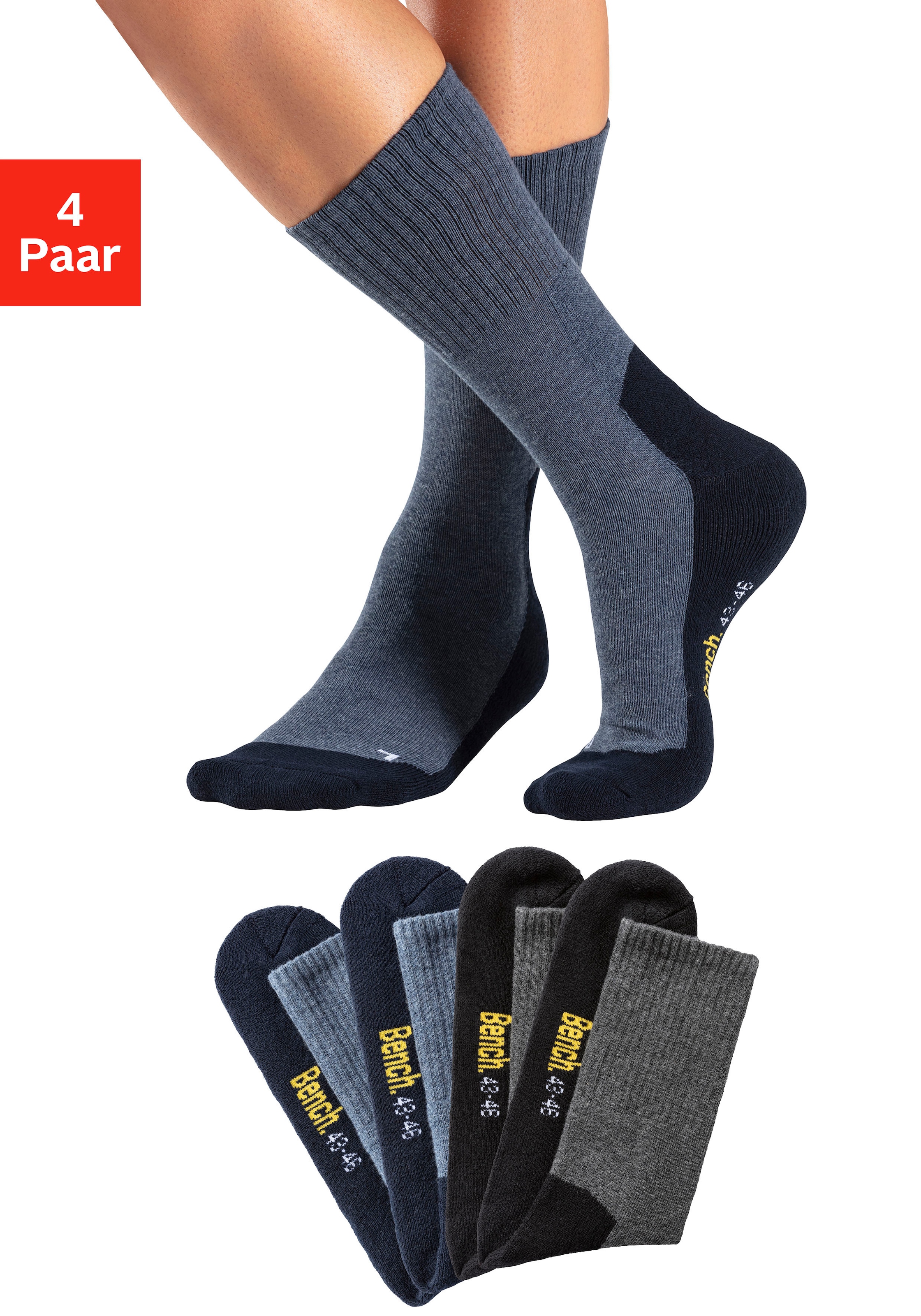 Bench. Tennissocken, (Packung, 4 Paar), mit Fußfrottee