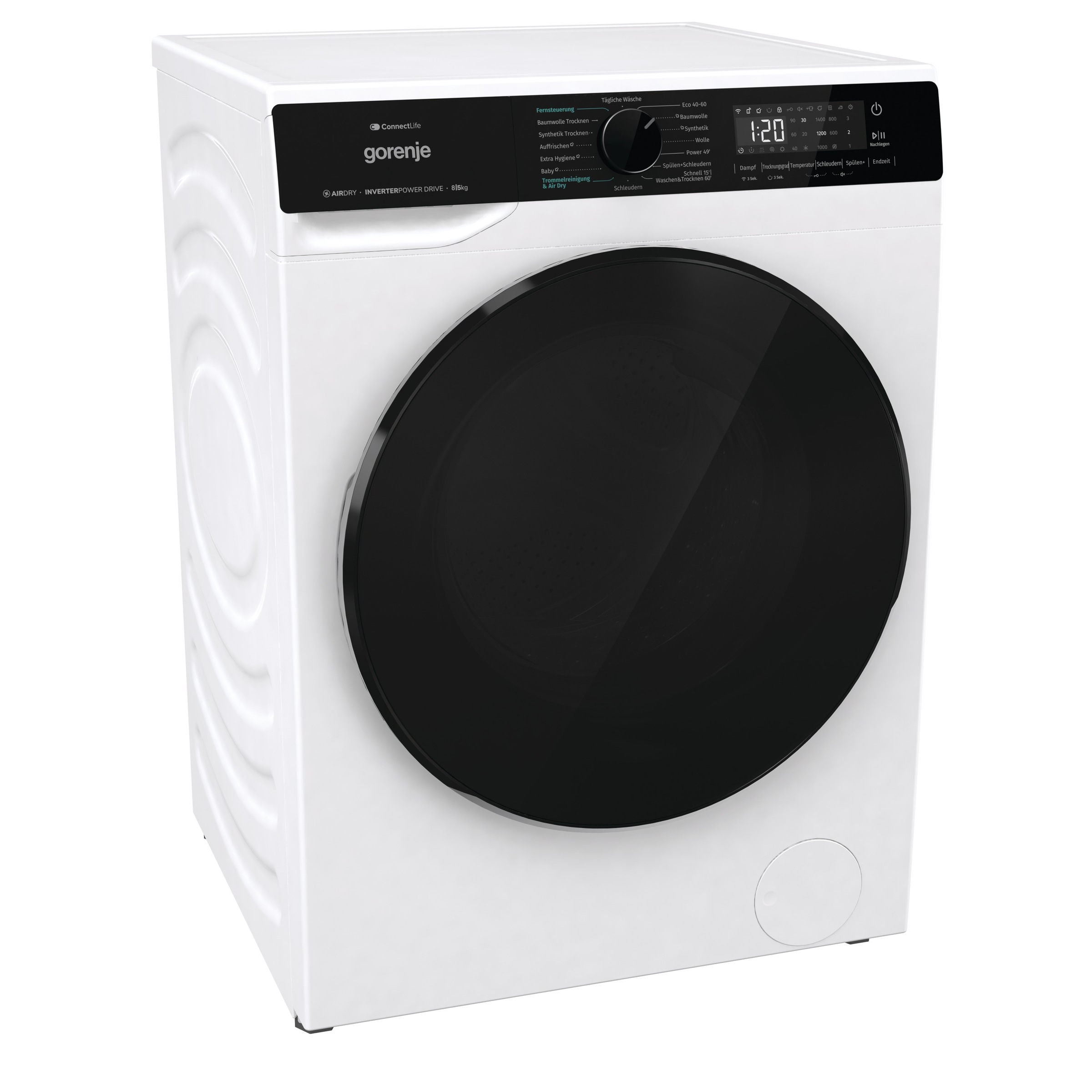 GORENJE Waschtrockner "WD2PA854ADW/DE", B:59,5cm H:84,5cm T:51cm, weiß, Waschtrockner, Energieklasse A-30%