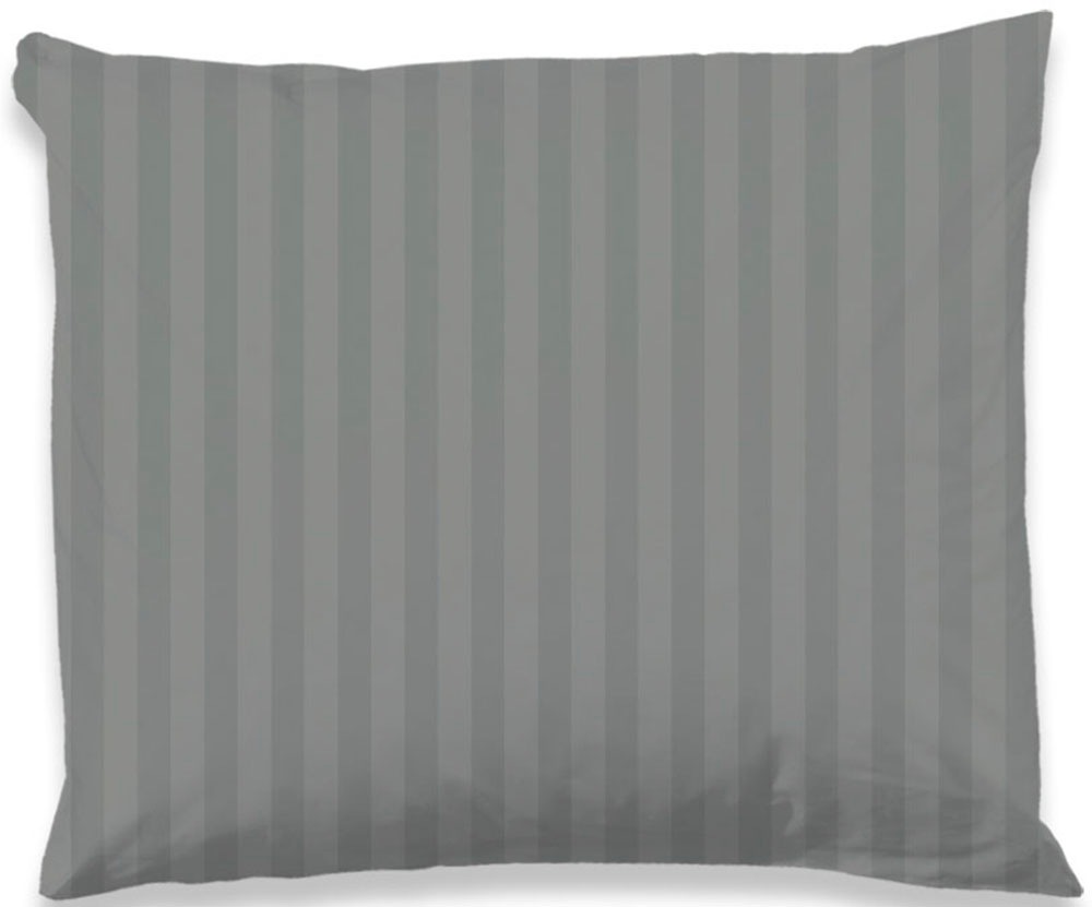 Kissenbezüge DESCANSO, B:70cm L:60cmgrau, Mako-Satin, Satin, Kissenbezüge, "Hotel Sevilla", Baumwolle, Mako-Satin, 1 Stück, Luxe, Streifen, uni