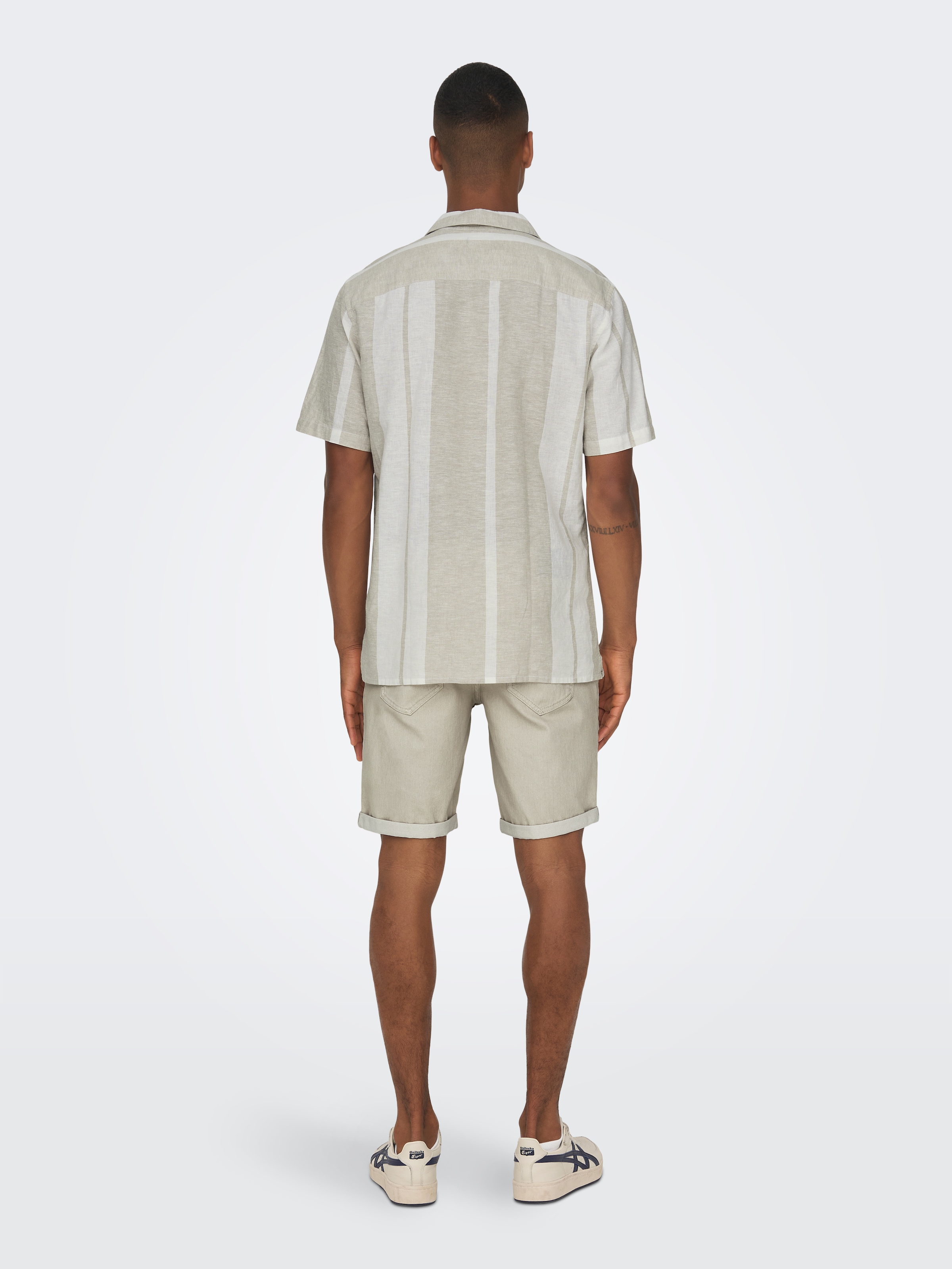 ONLY & SONS Kurzarmhemd »ONSCAIDEN SS STRIPE LINEN RESORT NOOS«