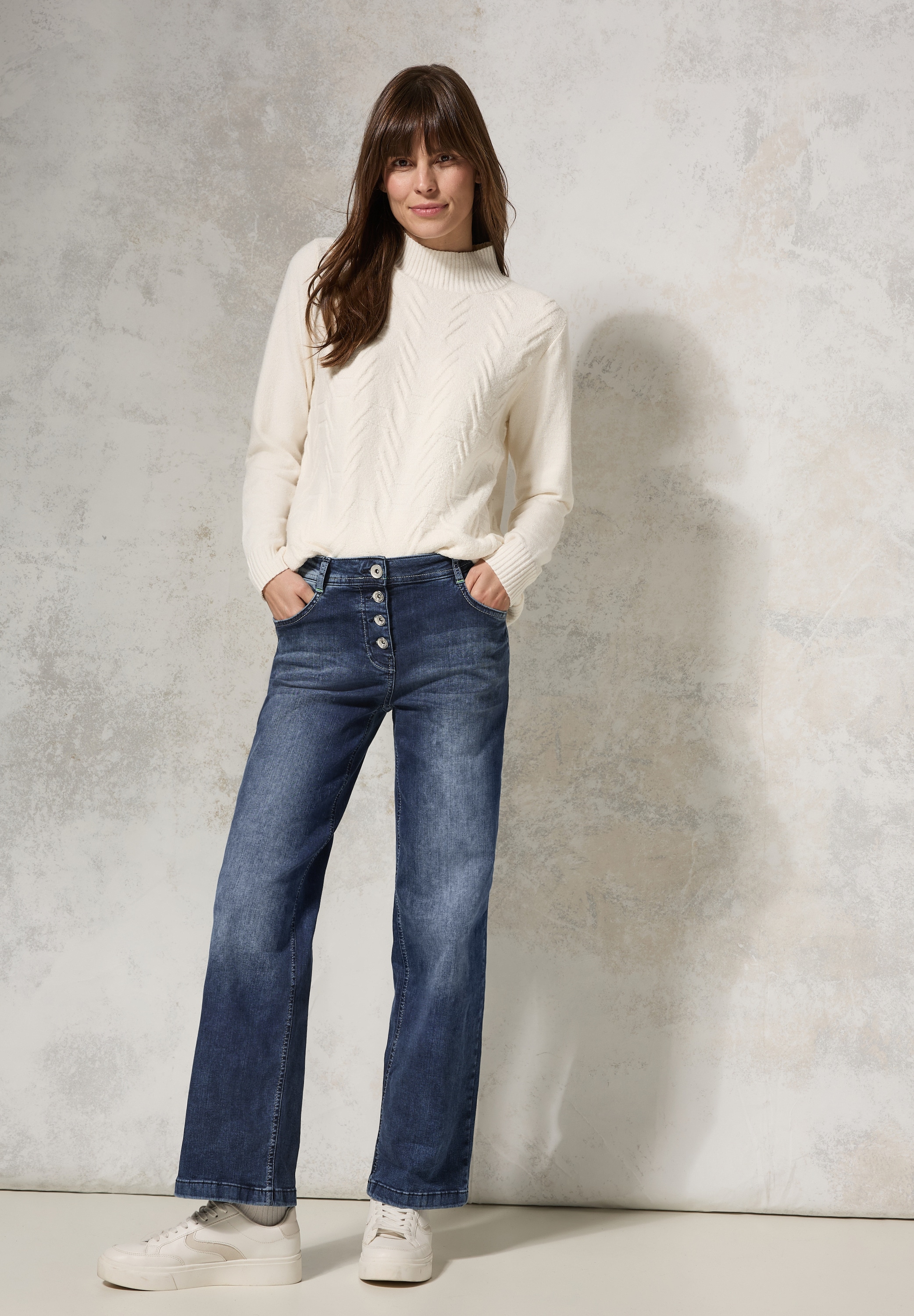 Cecil Loose-fit-Jeans, mit Knopfleiste