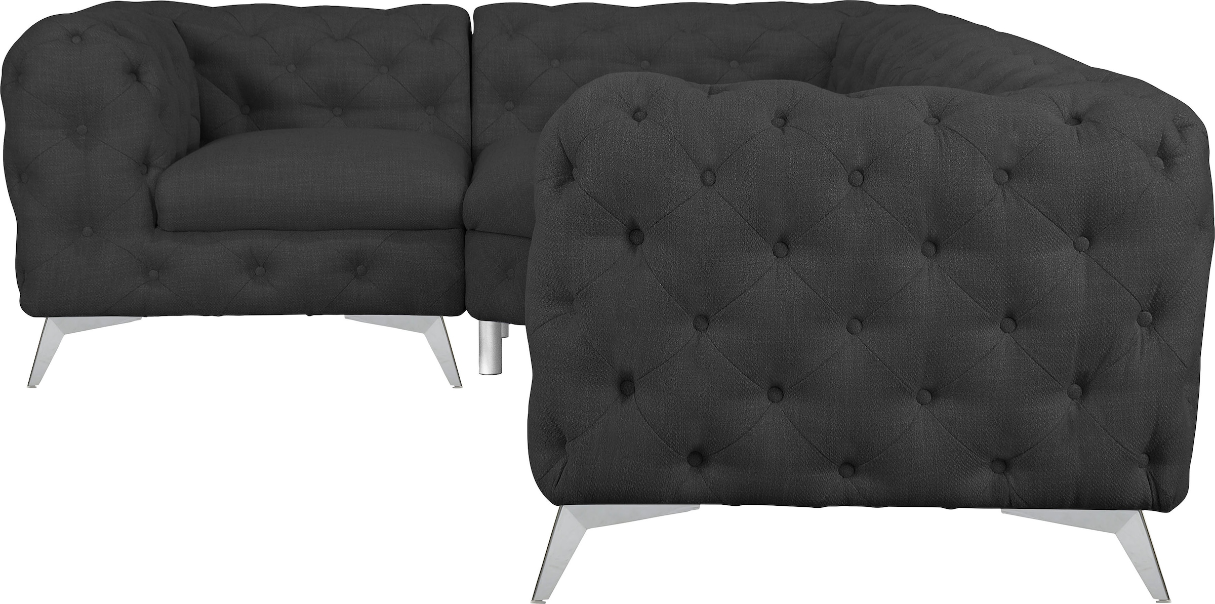 Home affaire Chesterfield-Sofa "Ecksofa GLYNIS L-Form mit Wellenunterfederu günstig online kaufen