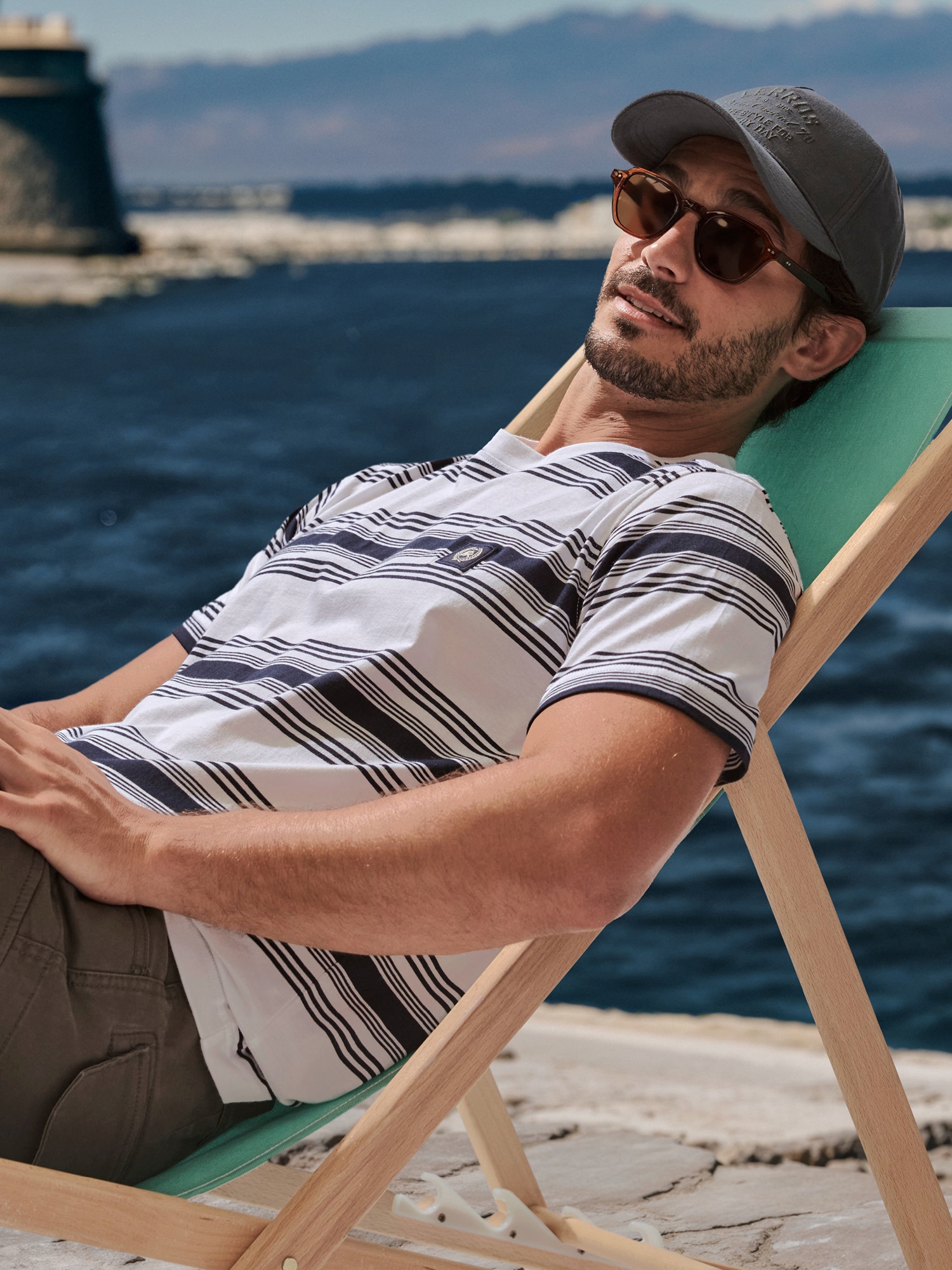 LERROS "T-Shirt im Streifenlook mit O-Neck"