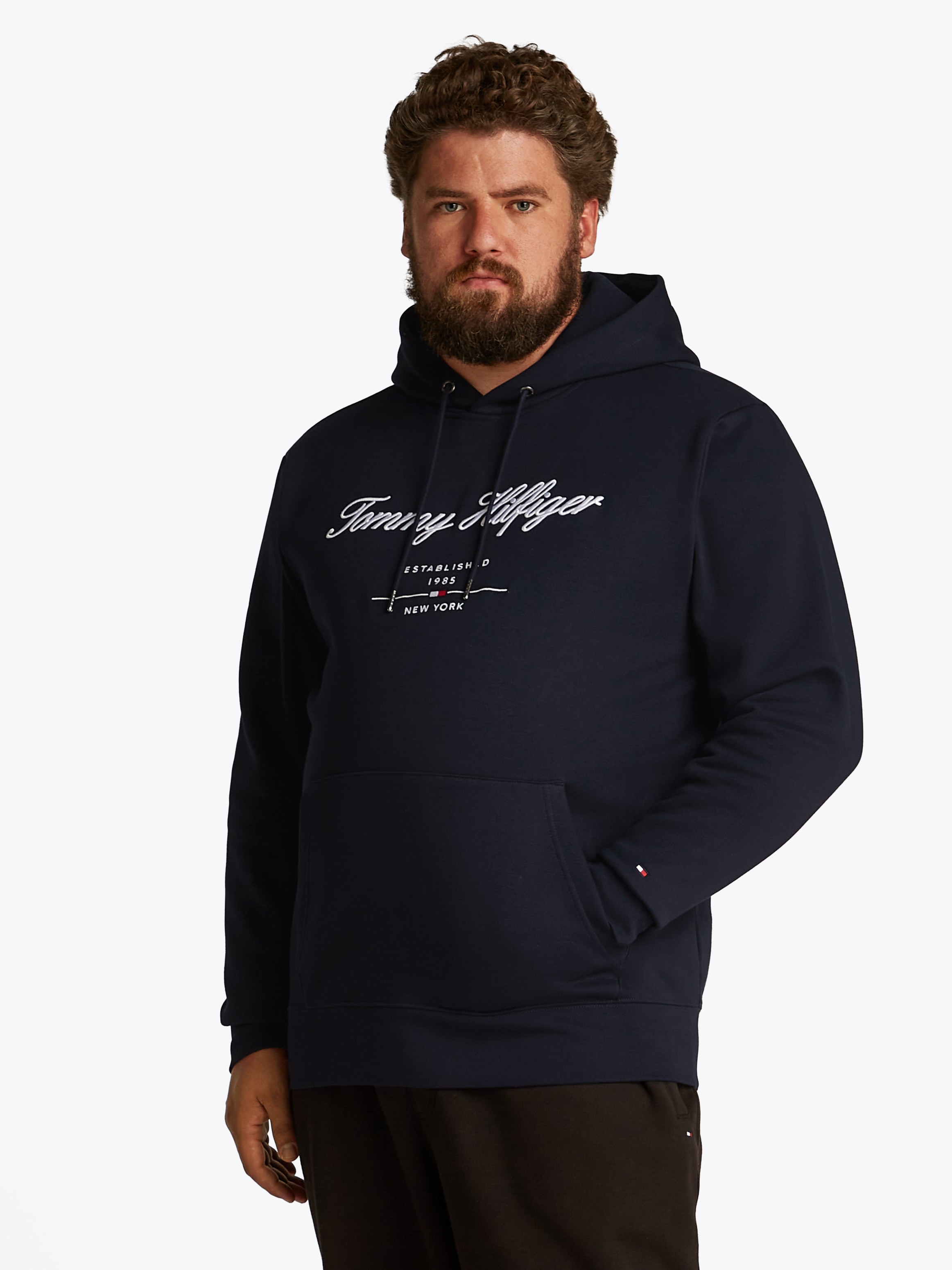 TOMMY HILFIGER Big & Tall Sweatshirt »BT-SCRIPT LOGO HOODY-B«, in Großen Größen, Logostickerei