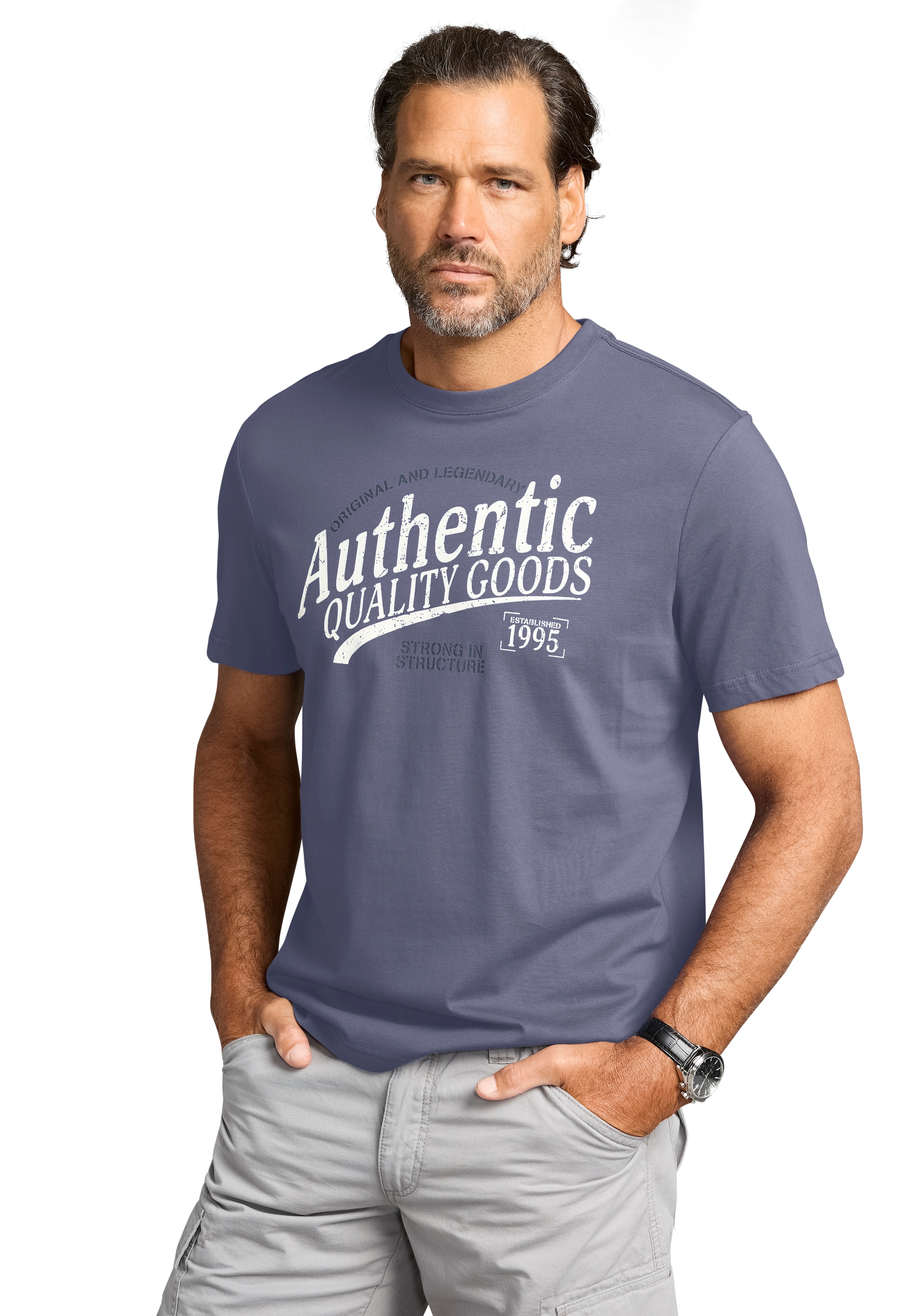 Mans World T-Shirt, mit großem sportlichen Logo-Print günstig online kaufen