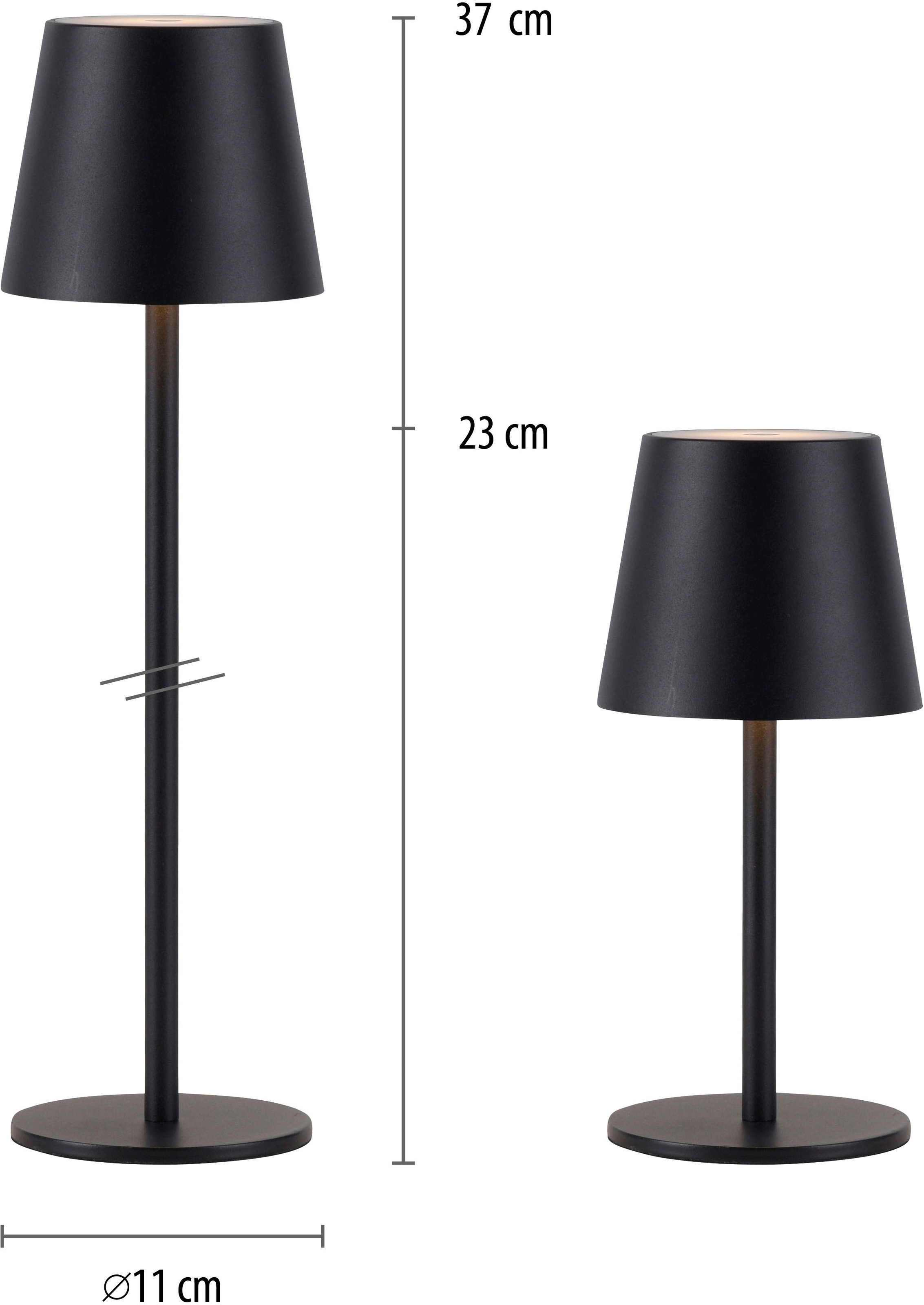 JUST LIGHT LED Tischleuchte »BOTERIA« LED-Board 2 Stk. Warmweiß Akkubetrieben, Aufladebar, 2er Set, magnetisch, dimmbar