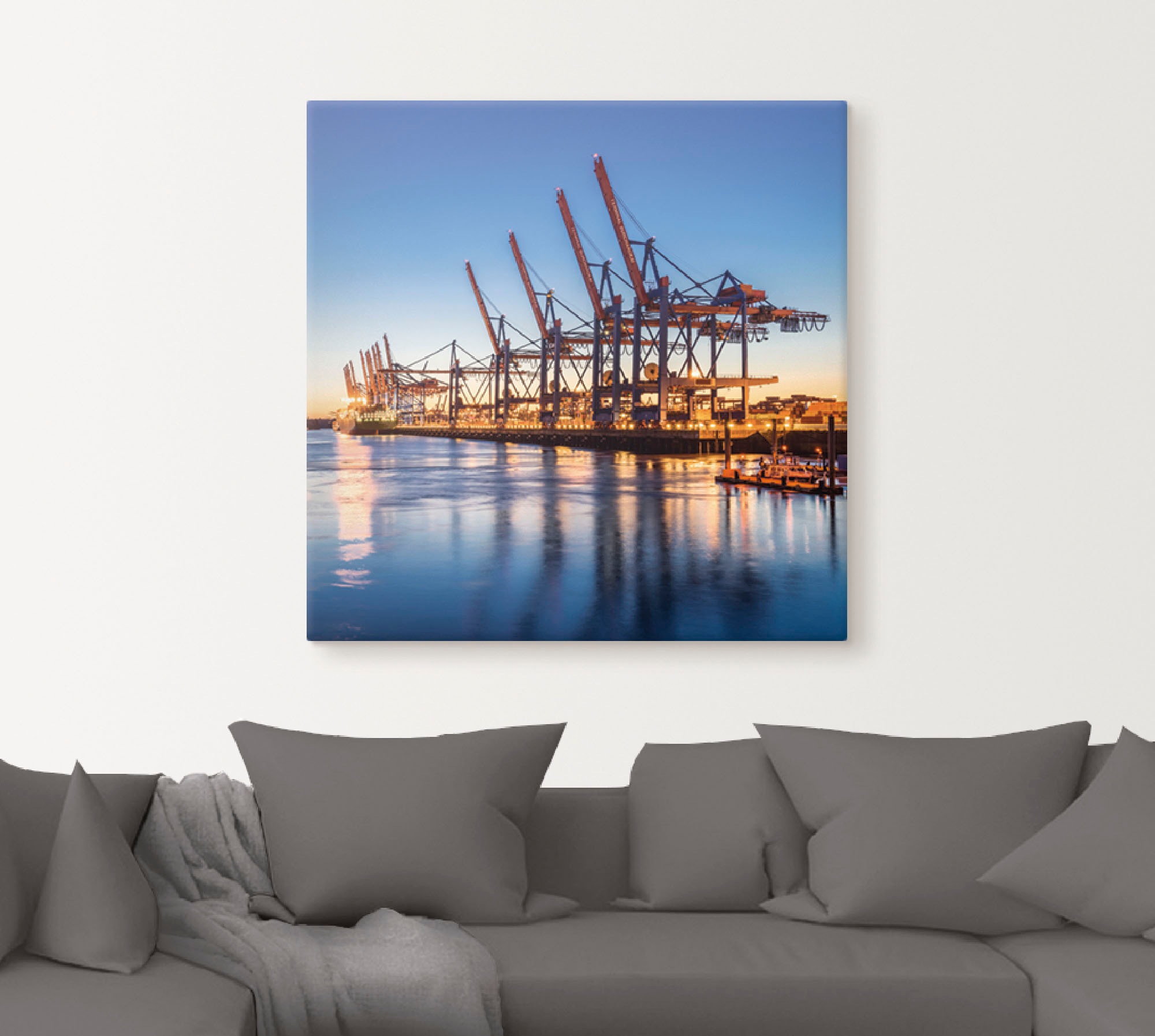 Artland Leinwandbild »Hamburg Container Terminals«, Deutschland, (1 St.), auf Keilrahmen gespannt