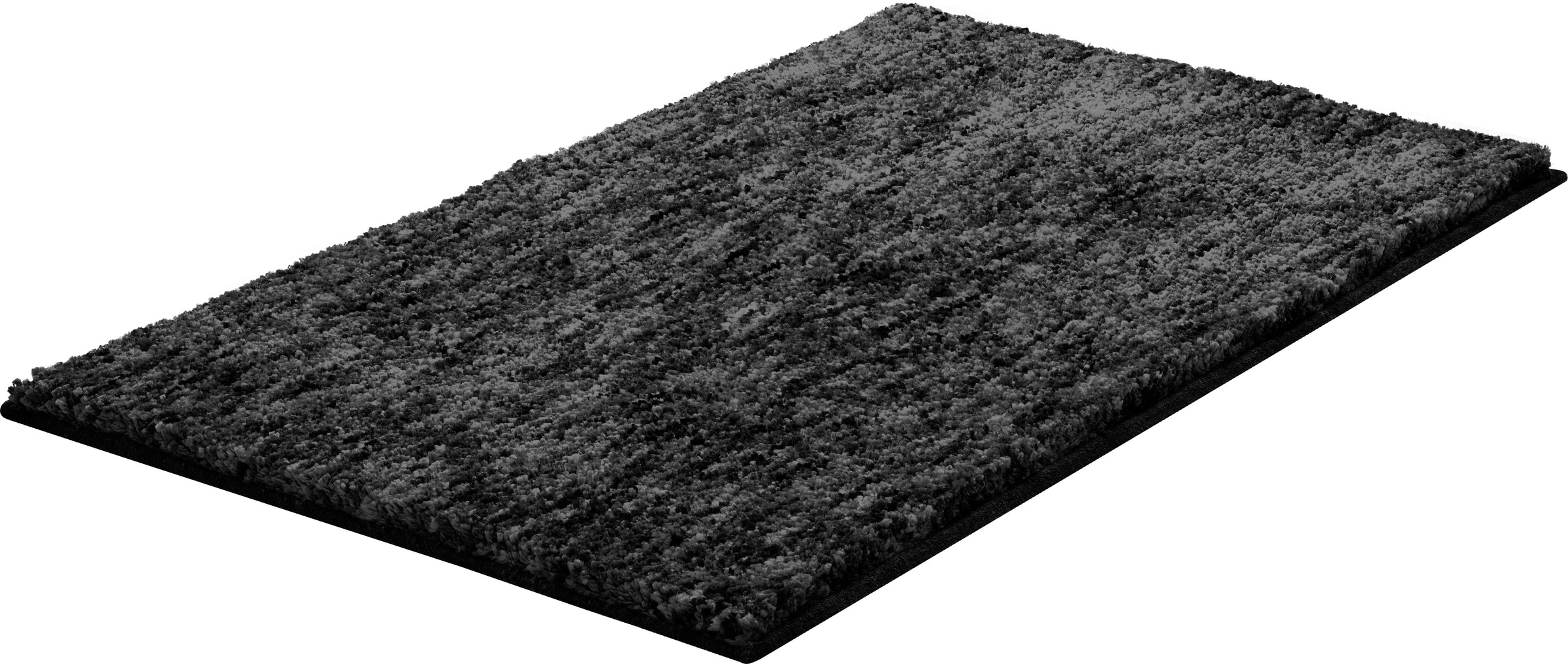 Badematte GRUND, H:27mm, grau, Polyester, Badematten, "Mirage", besonders dichter Flor, Badematte in Melange-Optik