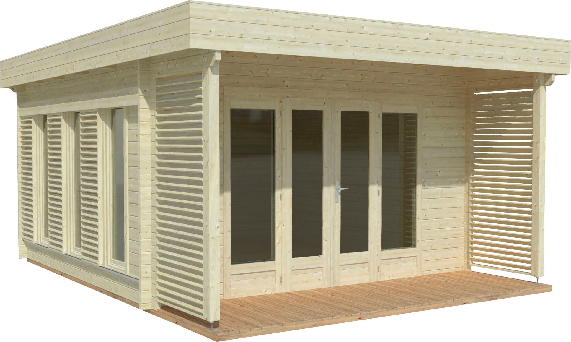 Palmako Gartenhaus "Caroline", (Set), 14,5 m², mit Anbaudach und Fußboden i günstig online kaufen