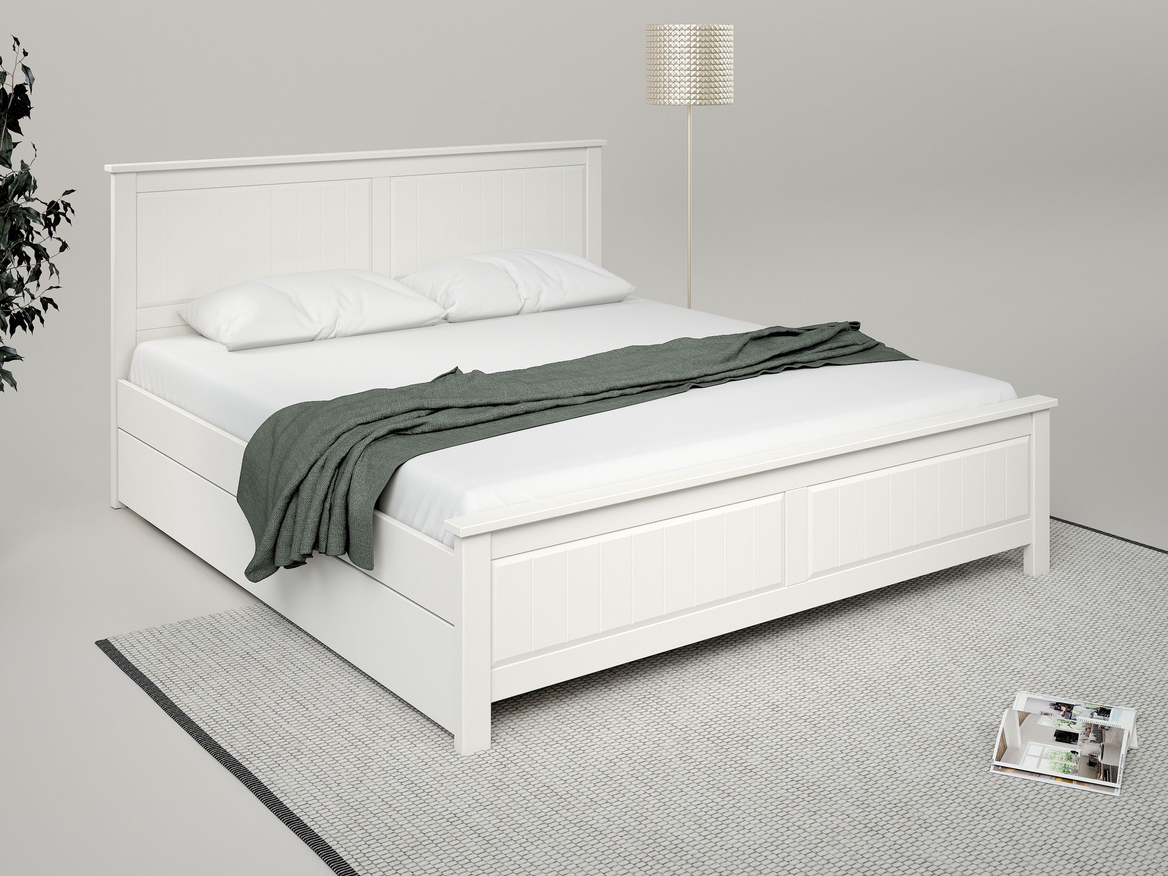 OTTO home Massivholzbett "Northwood, Landhausstil, mit Lamellen und Kassett günstig online kaufen