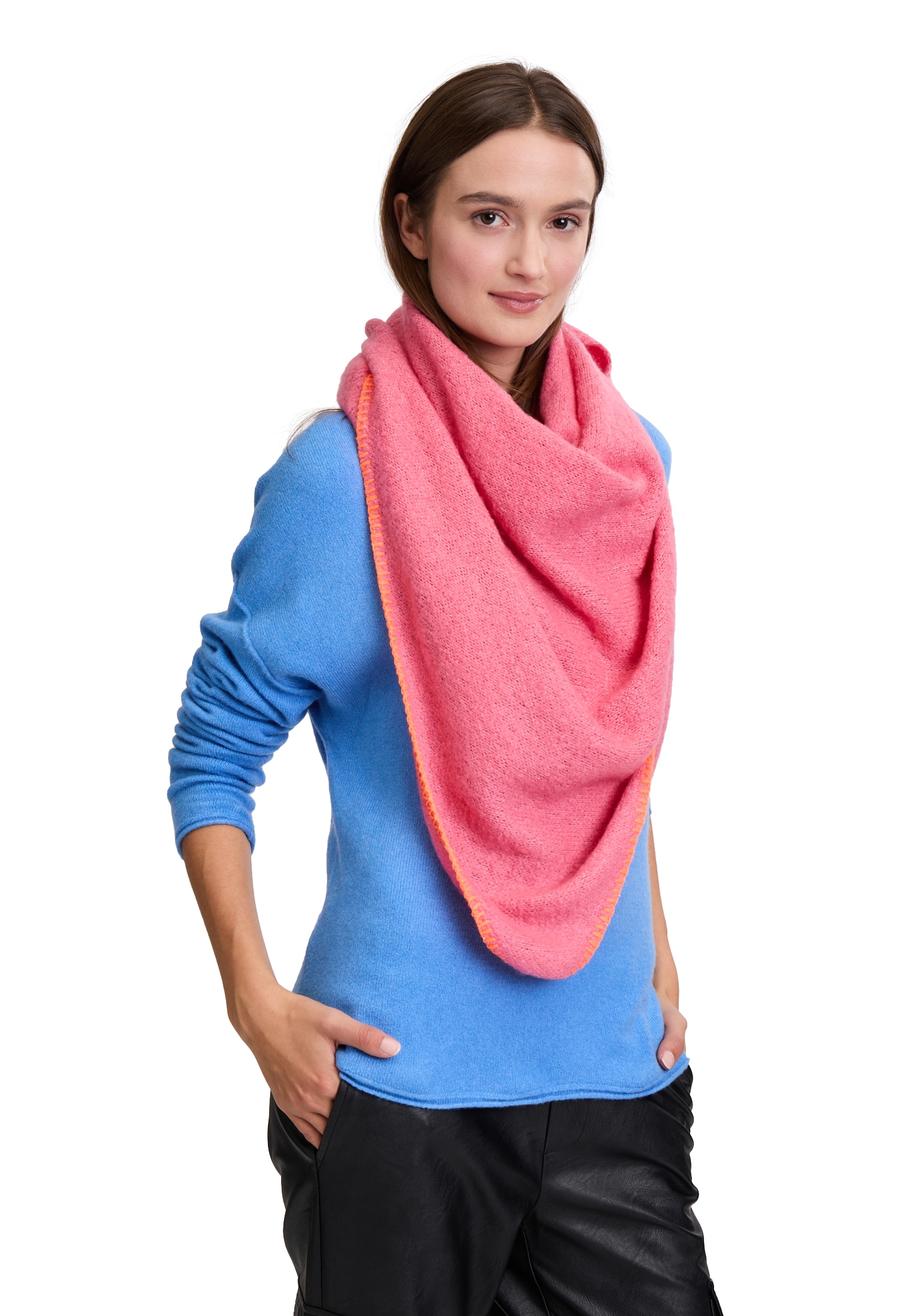 Cartoon Schal "Damen unifarben" Zierstich günstig online kaufen
