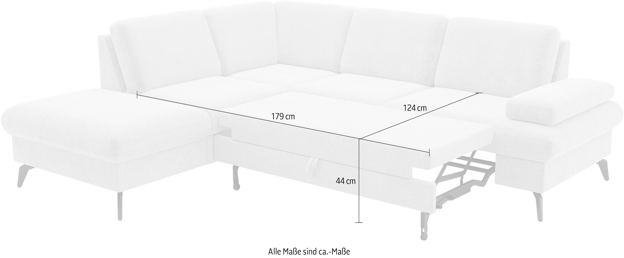 sit&more Ecksofa »Morris Jubi L-Form«, inkl. Armteilfunktion und 1 Zierkissen, wahlweise mit Bettfunktion
