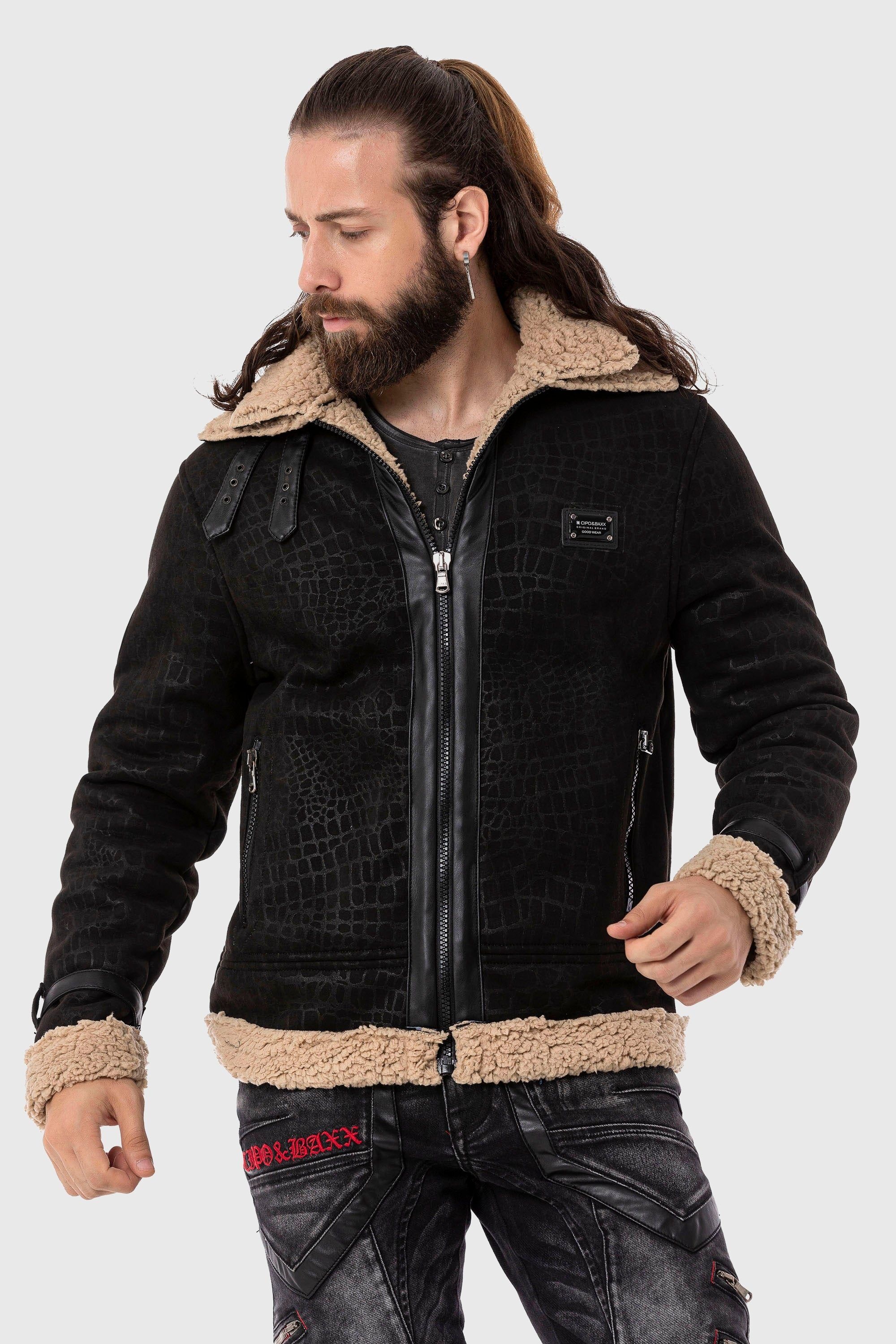 Cipo & Baxx Parka »Jacke«, ohne Kapuze, im Flieger-Look
