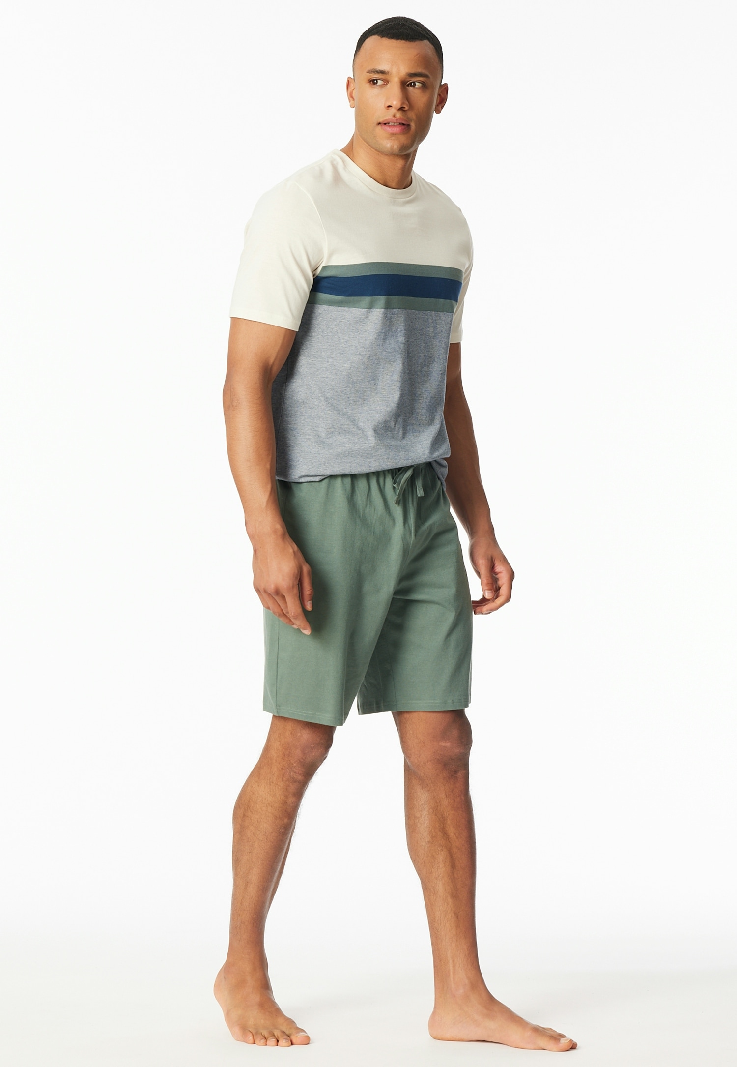 Schiesser Shorty ""Casual Nightwear"", (2 tlg.), Shorts in Uni mit Bindeban günstig online kaufen